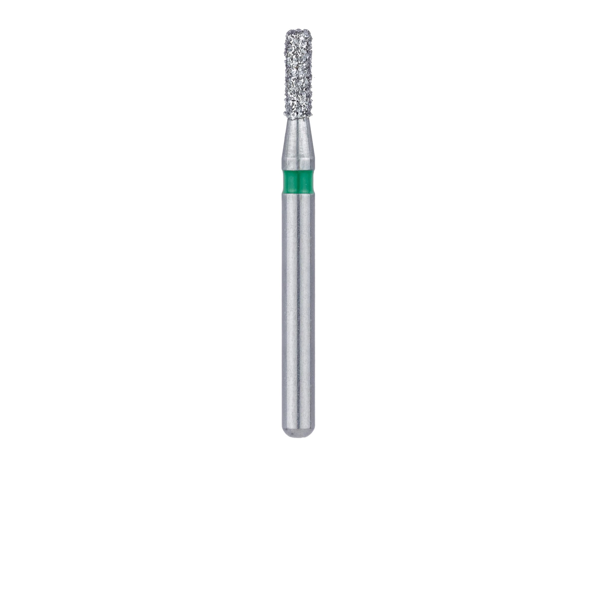 Meisinger 840G-014-FG Coarse Diamond Bur, Round Edge Cylinder, Friction Grip, 1.4 mm Diameter, 4.0 mm Working Length, Green Ring, 5/Pack thumbnail 2