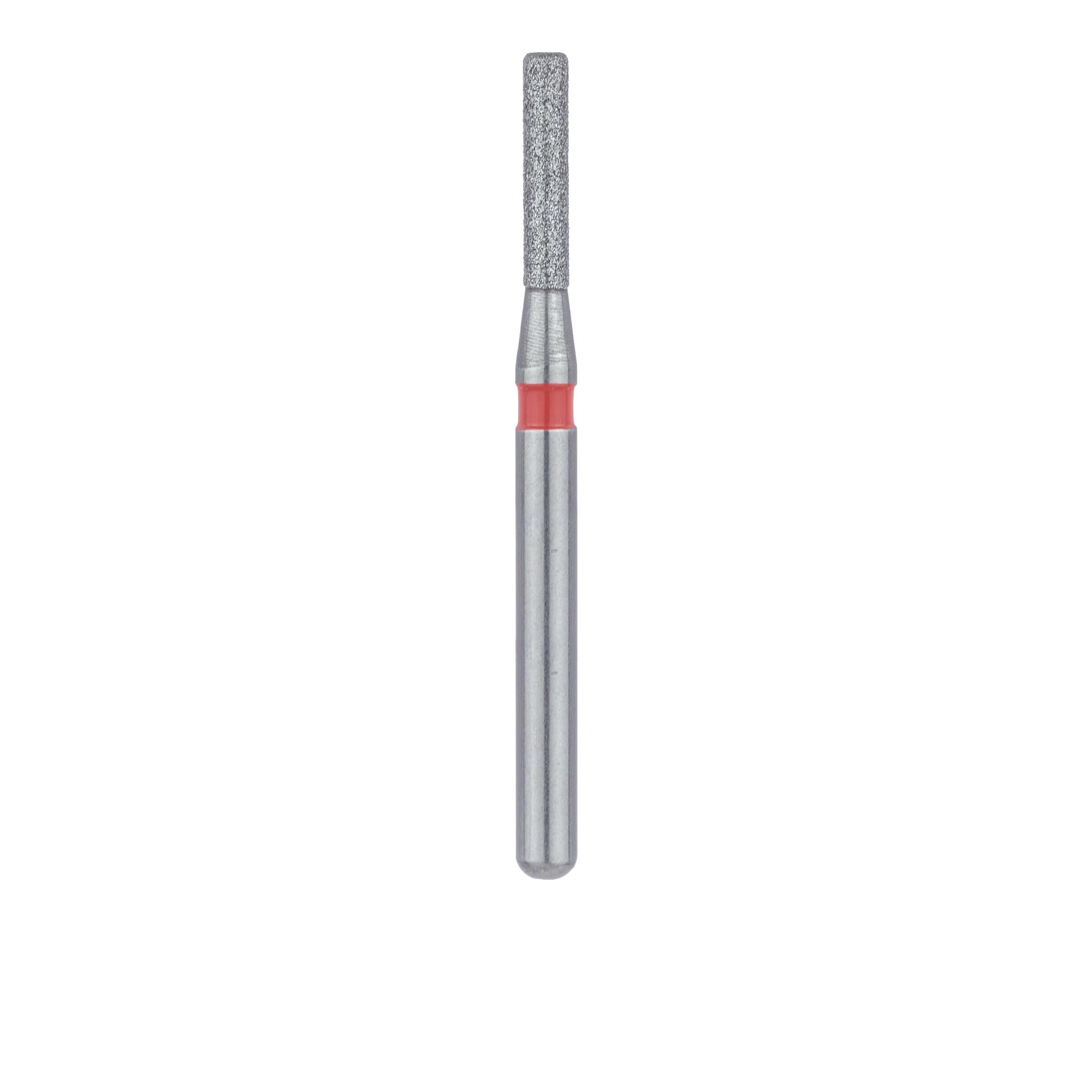 Meisinger 841F-012-FG Fine Diamond Bur, Round Edge Cylinder, Friction Grip, 1.2 mm Diameter, 6 mm Working Length, Red Ring, 5/Pack thumbnail 2