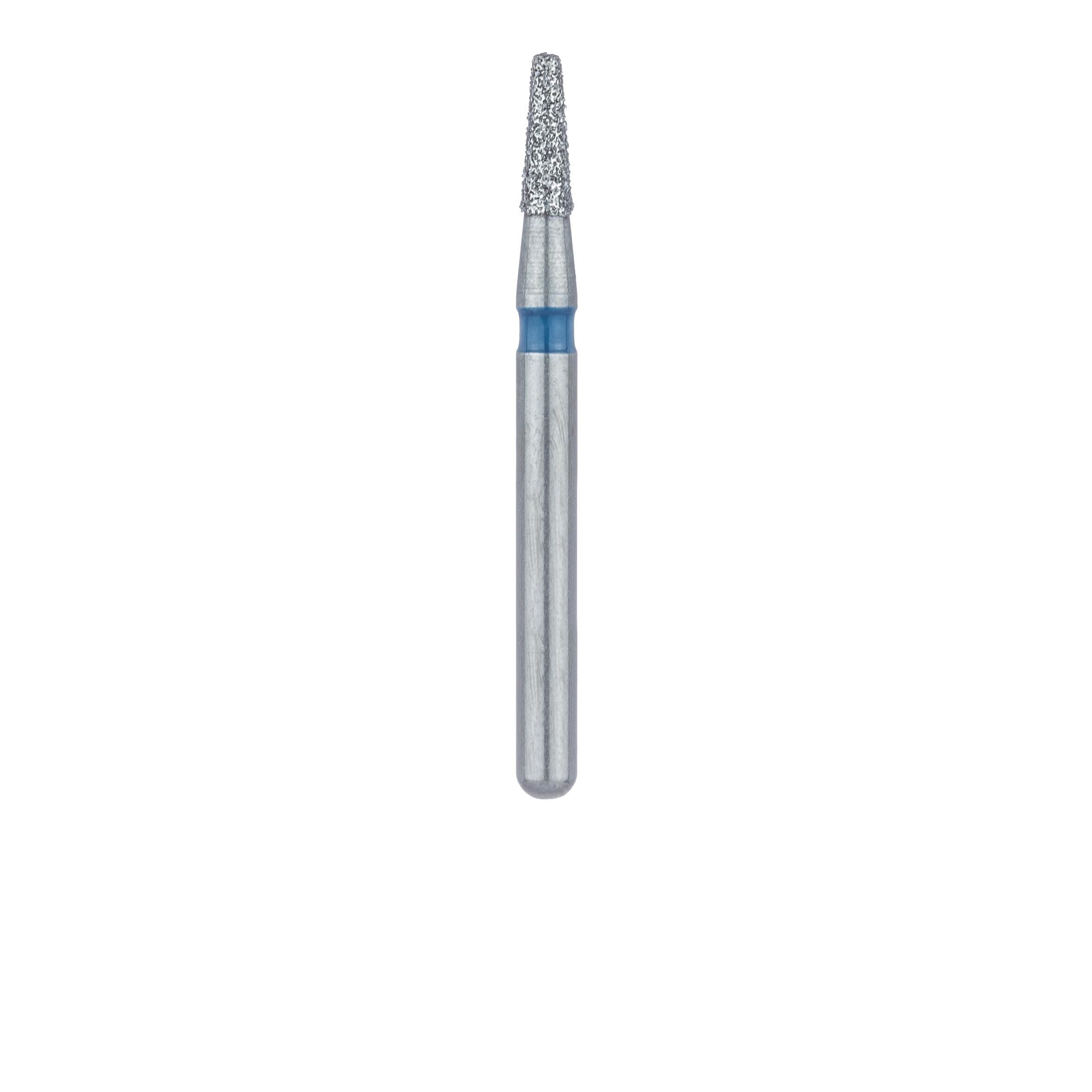 Meisinger 845-014-FG Diamond Bur, Medium Grit, Flat End Taper, Friction Grip, 1.4 mm Head Diameter, 4.0 mm Head Length, Blue Ring, 5/Pkg thumbnail 2