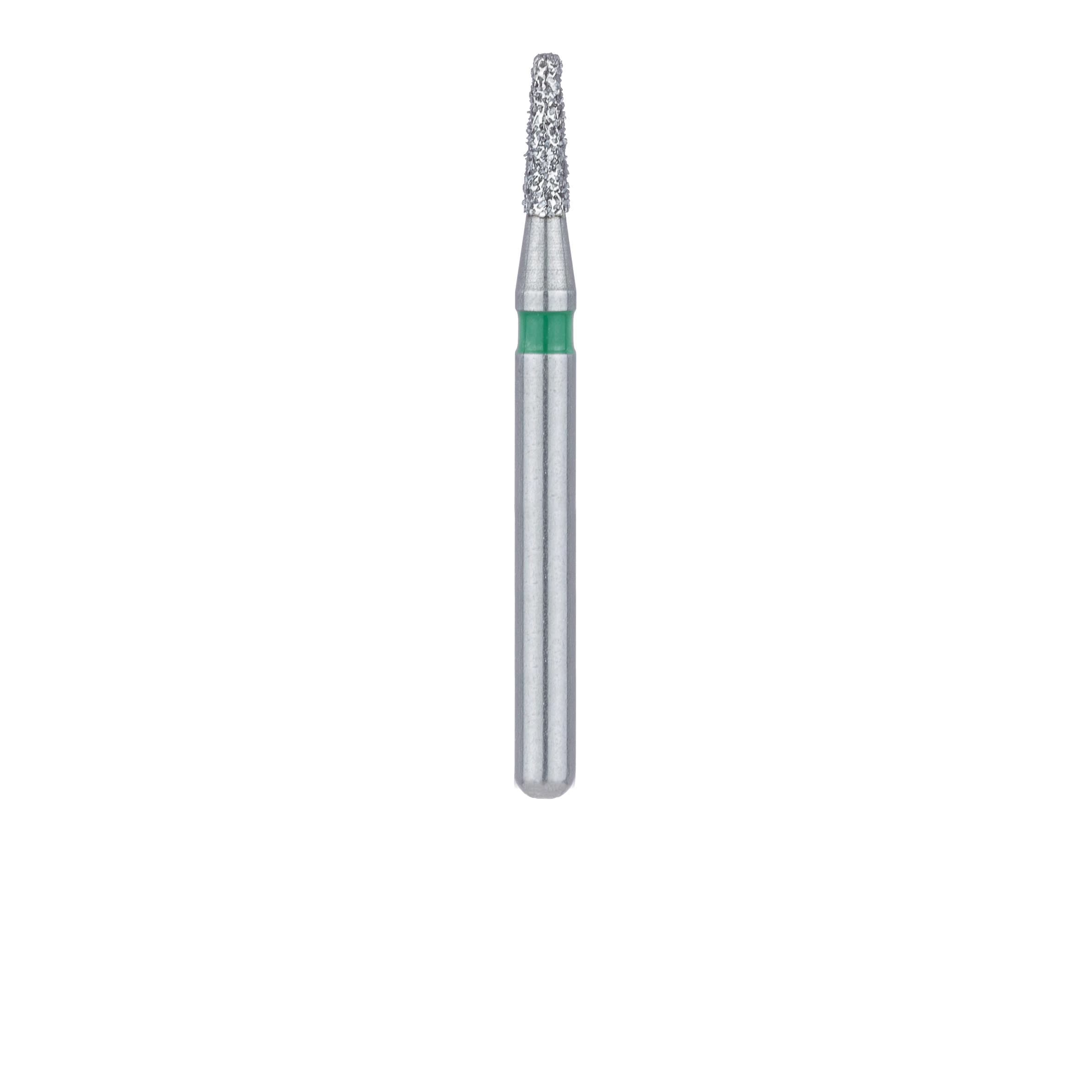 Meisinger 845G-014-FG Coarse Diamond Bur, Flat-End Tapered, Friction Grip, 1.4 mm Head Diameter, 4.0 mm Head Length, Green Ring, 5/Pack thumbnail 2