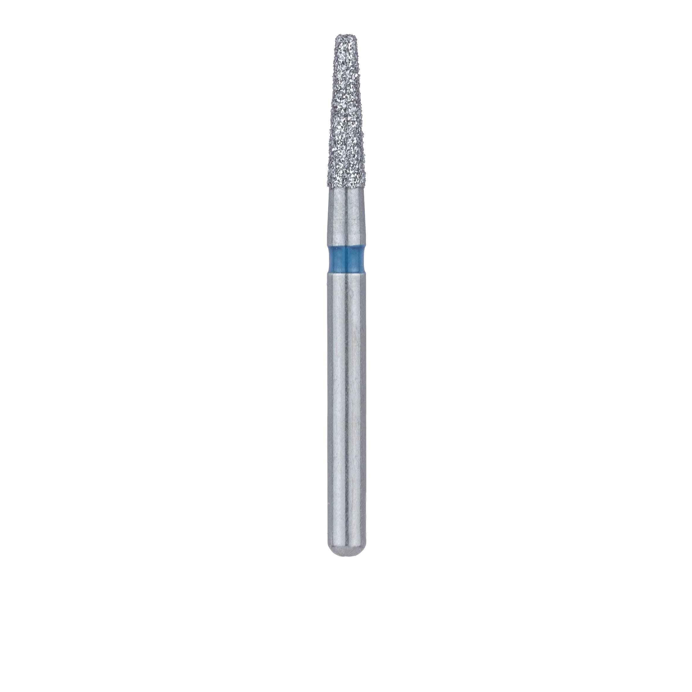 Meisinger 846-014-FG Multi-Use Diamond Bur, Flat End Tapered, Medium Grit (Blue Ring), 1.4 mm Head Diameter, 6.0 mm Working Length, Friction Grip, 5/Pack thumbnail 2
