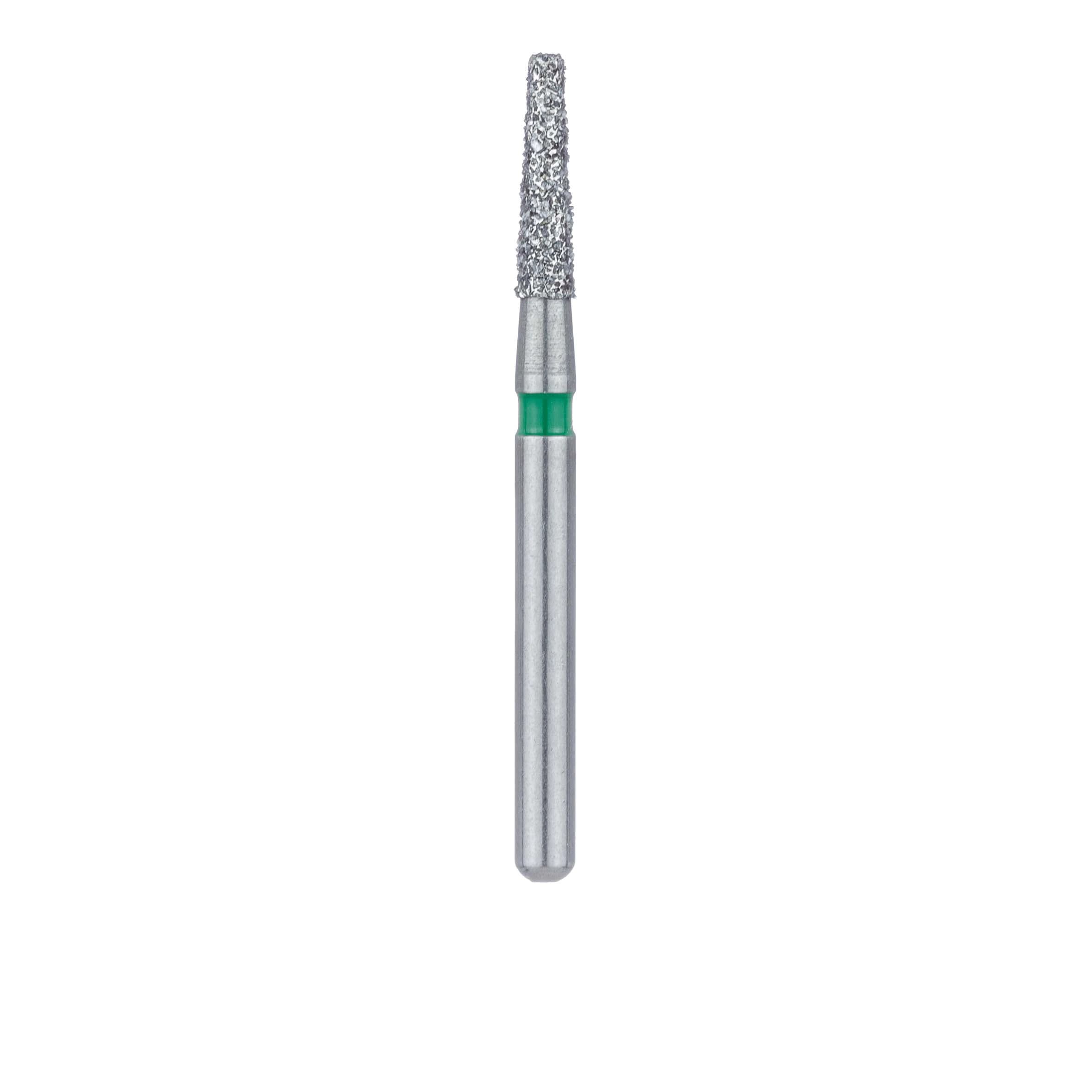 Meisinger 846G-016-FG Coarse Diamond Bur, Flat End Tapered, Friction Grip, 1.6 mm Head Diameter, 6.0 mm Head Length, Green Ring, 5/Pack thumbnail 2