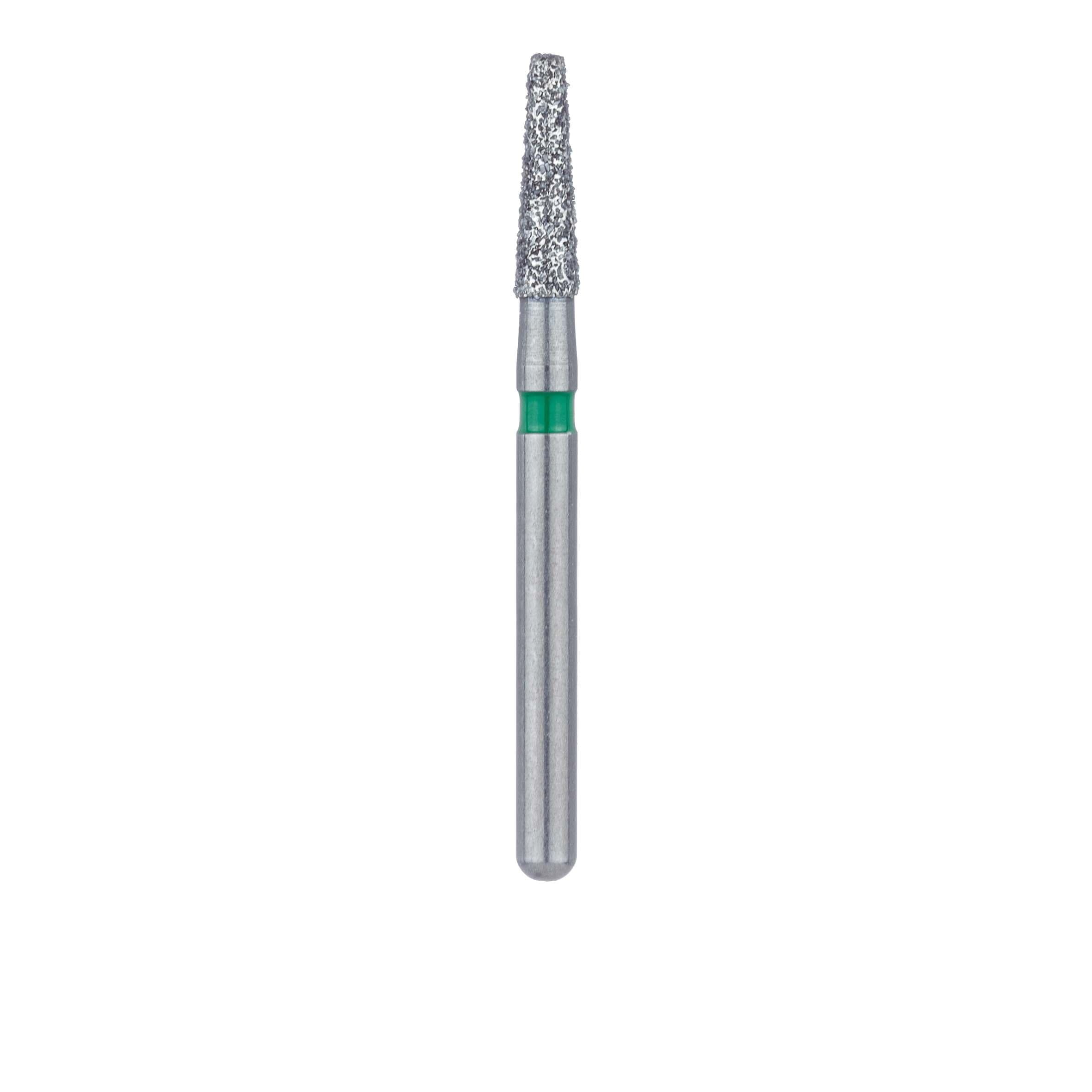 Meisinger 846RG-016-FG Diamond Bur, Round Edge Tapered, Coarse Grit, Green Ring, 1.6 mm Head Diameter, 6.0 mm Head Length, Friction Grip, 5/Pack thumbnail 2