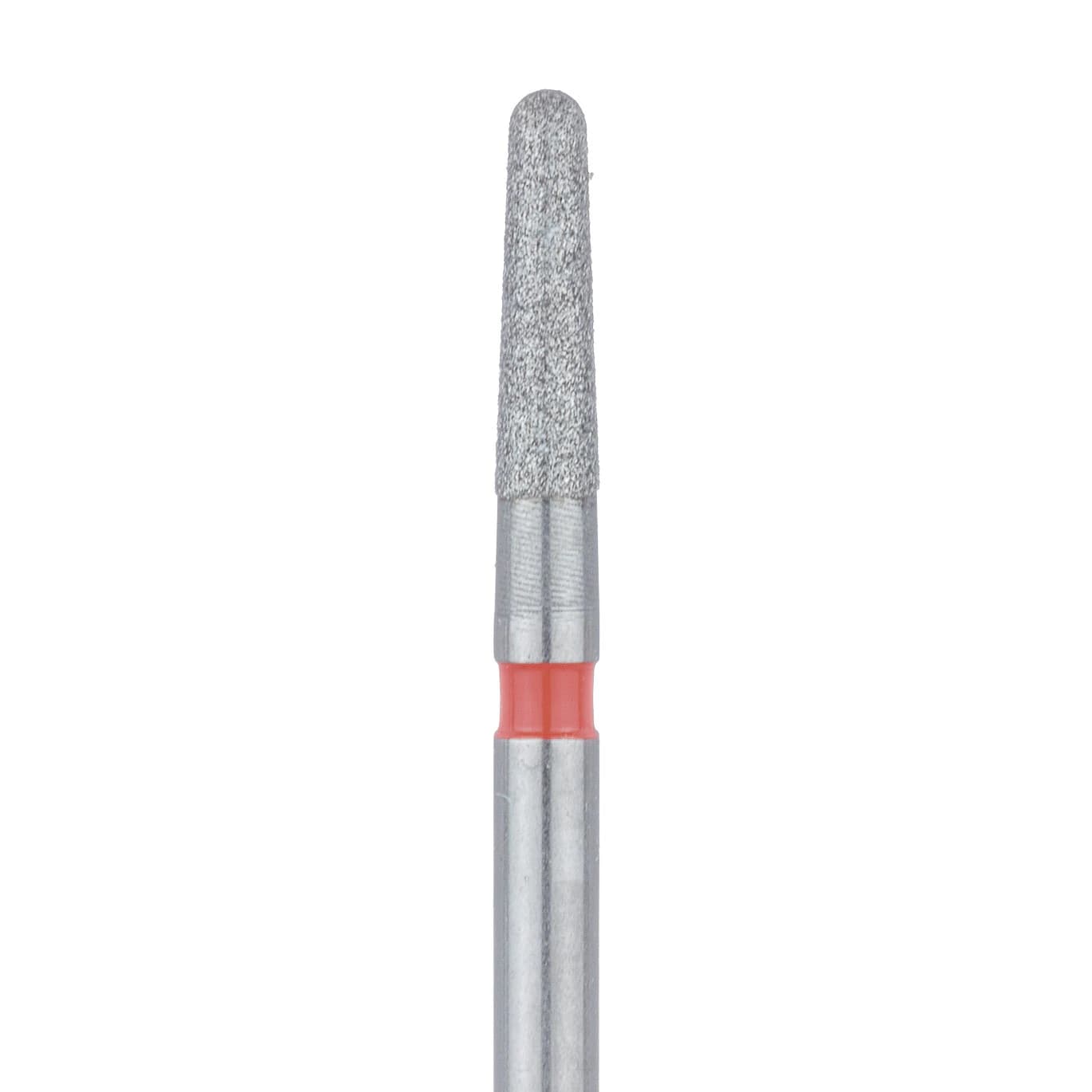 Meisinger 849F-016-FG Fine Diamond Bur, Round End Taper (Chamfer), Friction Grip, 1.6 mm Head Diameter, 6.0 mm Head Length, Red Ring, 5/Pack - Meisinger Diamonds 849F-016-FG Fine 5/Pk - Image 1