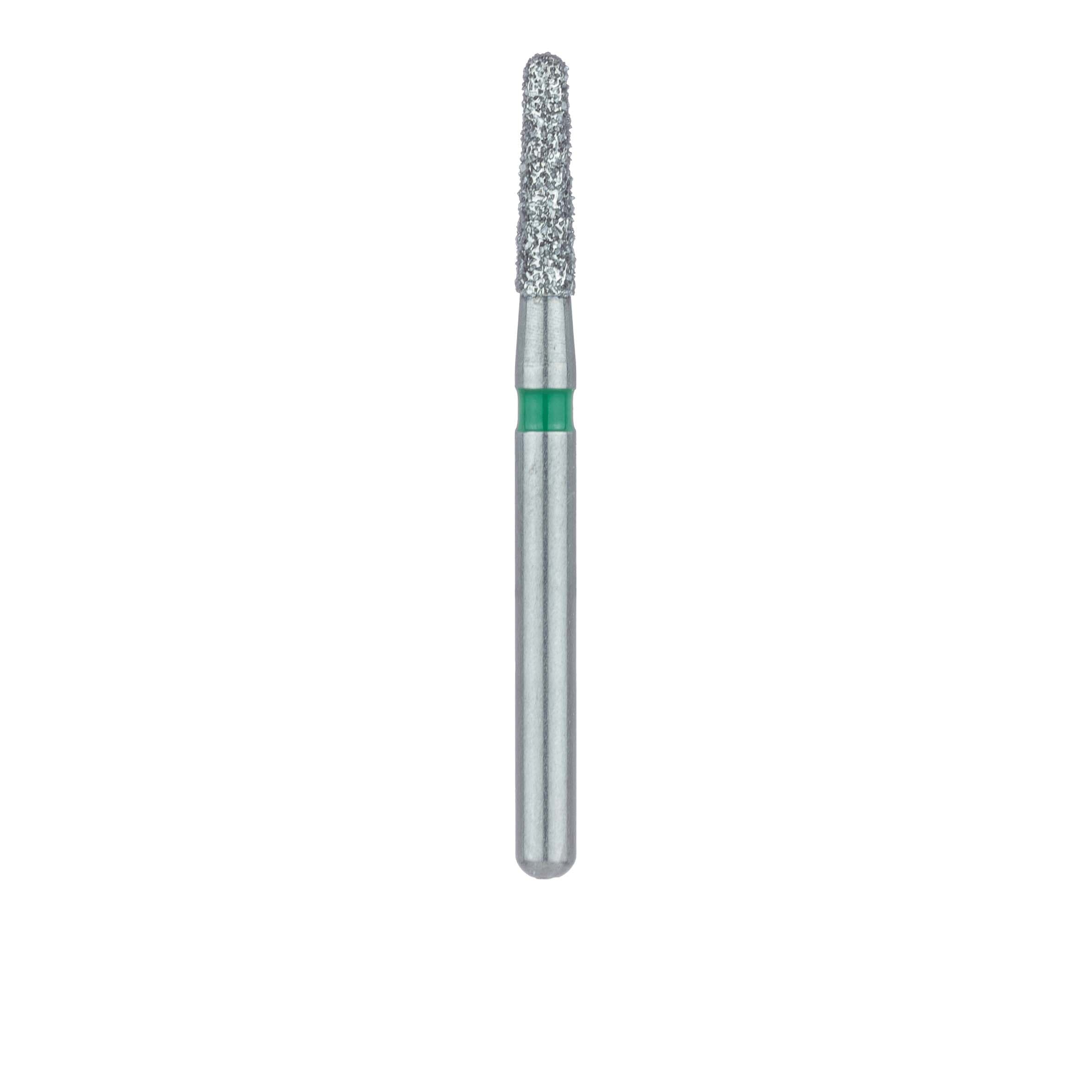Meisinger 849G-016-FG Coarse Diamond Bur, Round End Taper (Chamfer), Friction Grip, 1.6 mm Head Diameter, 6.0 mm Working Length, Green Ring, 5/Pack thumbnail 2