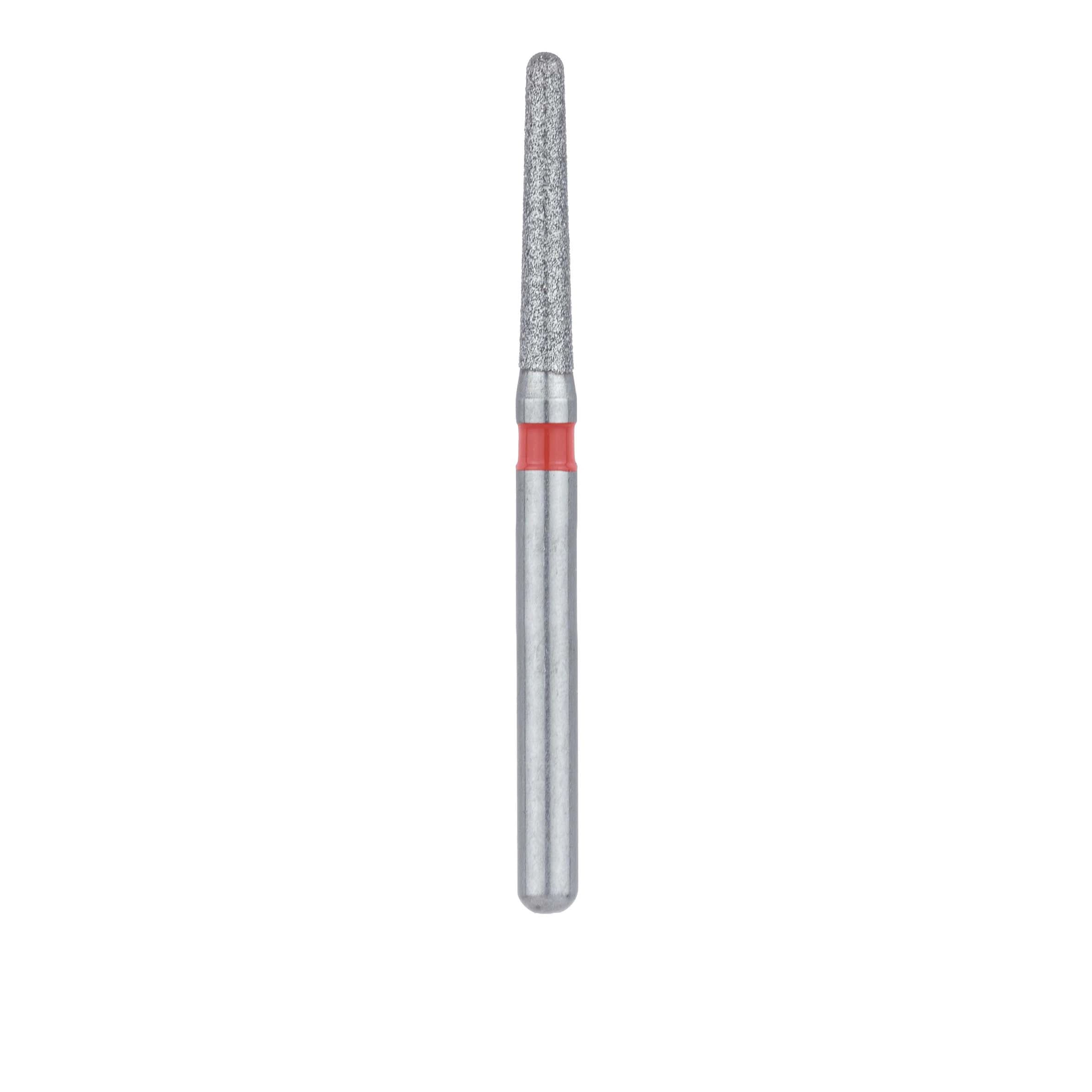 Meisinger 850F-014-FG Fine Diamond Bur, Round End Tapered (Chamfer), Friction Grip, 1.4 mm Head Diameter, 8.0 mm Working Length, Red Ring, 5/Pkg thumbnail 2