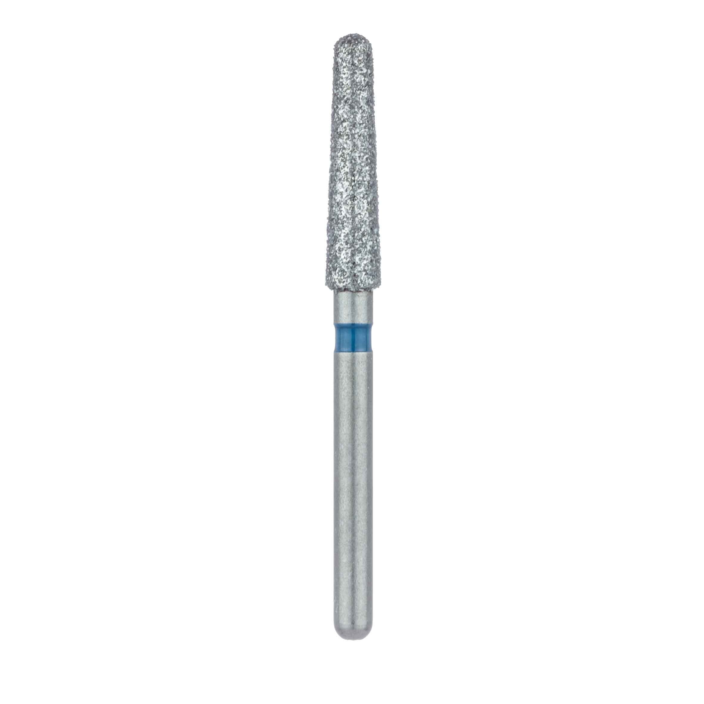 Meisinger 852-023-FG Diamond Bur, Medium Grit, Round End Taper (Chamfer), Friction Grip, 2.3 mm Head Diameter, 10 mm Head Length, Blue Ring, 5/Pkg thumbnail 2