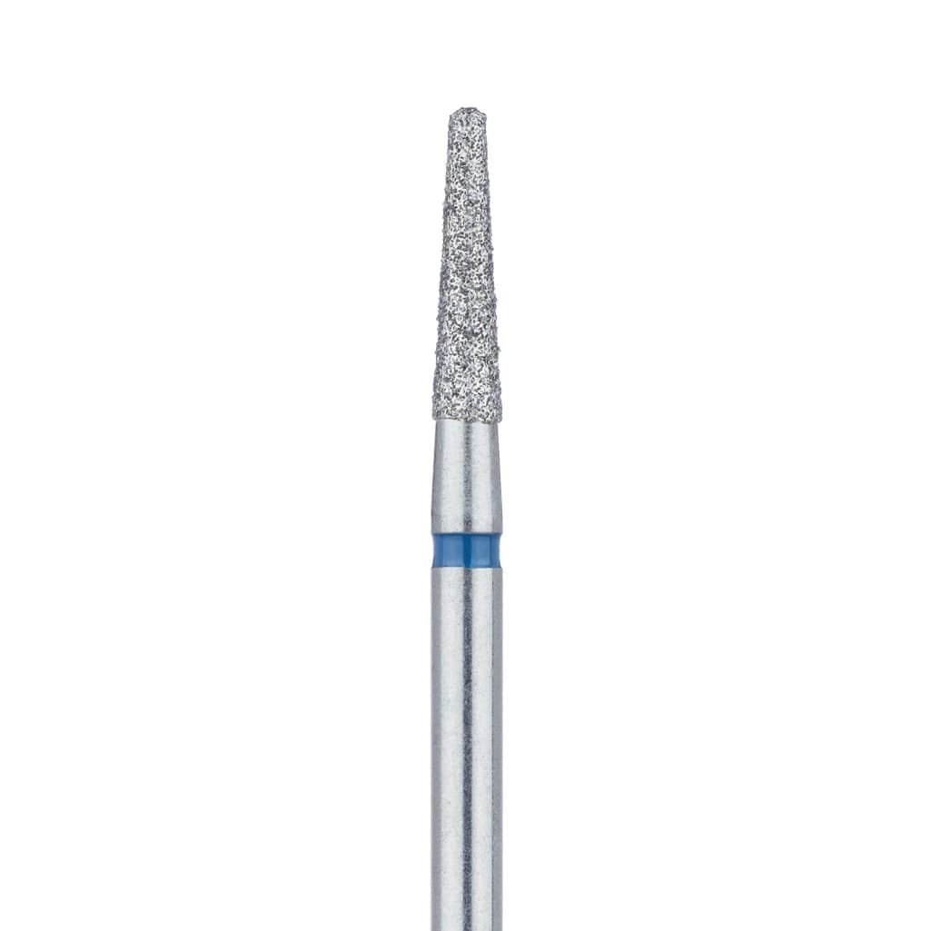 Meisinger 852-023-HP Medium Grit Diamond Bur, Round End Taper (Cone), 2.3 mm Diameter, 10 mm Working Length, HP Shank, 5/Pack - Diamond Instruments – HP, Medium, Cone - Size #852-023-HP, 2.3 mm Diameter - Image 1