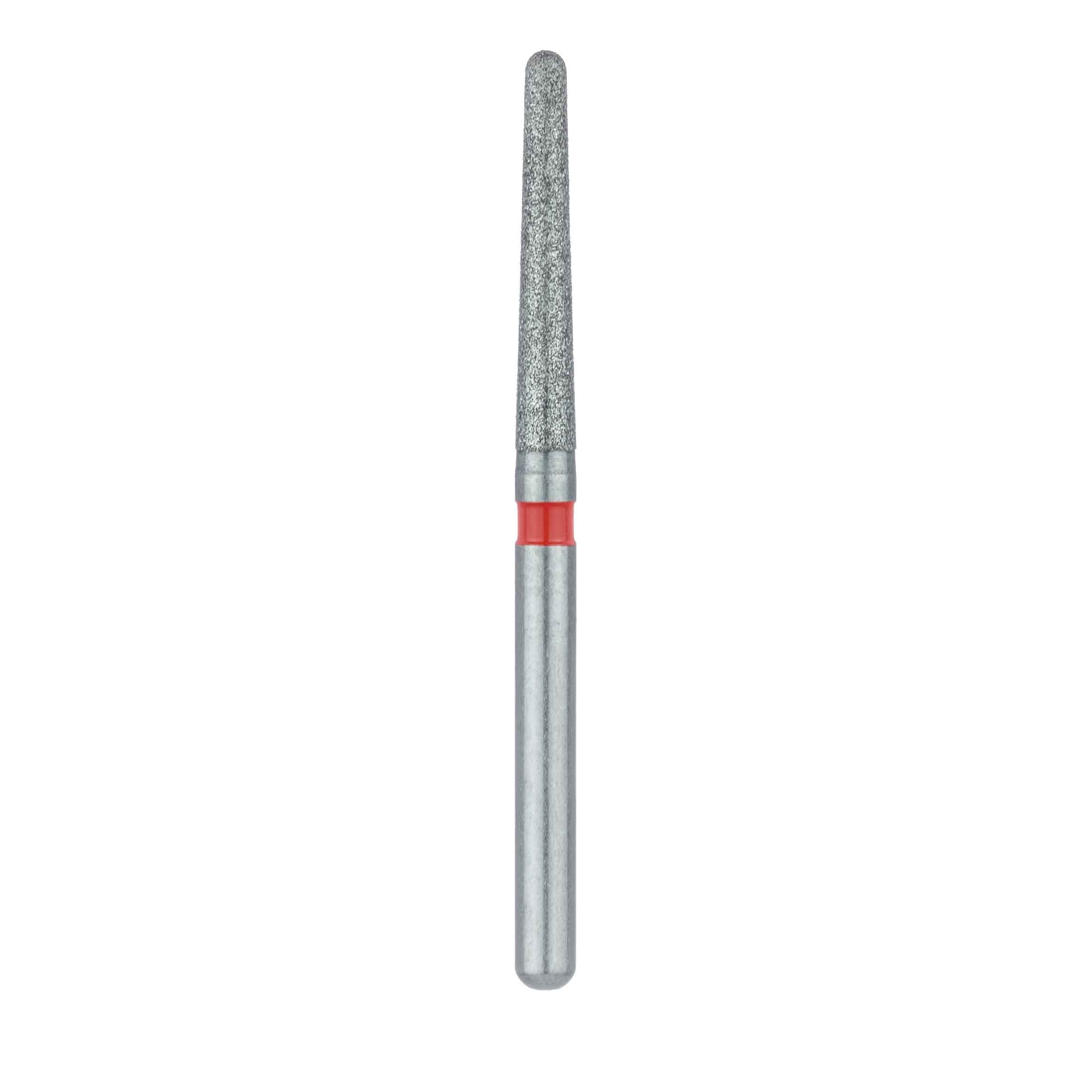 Meisinger 852F-016-FG Fine Diamond Bur, Round End Tapered, Friction Grip, 1.6 mm, Red Ring, 5/Pk thumbnail 2