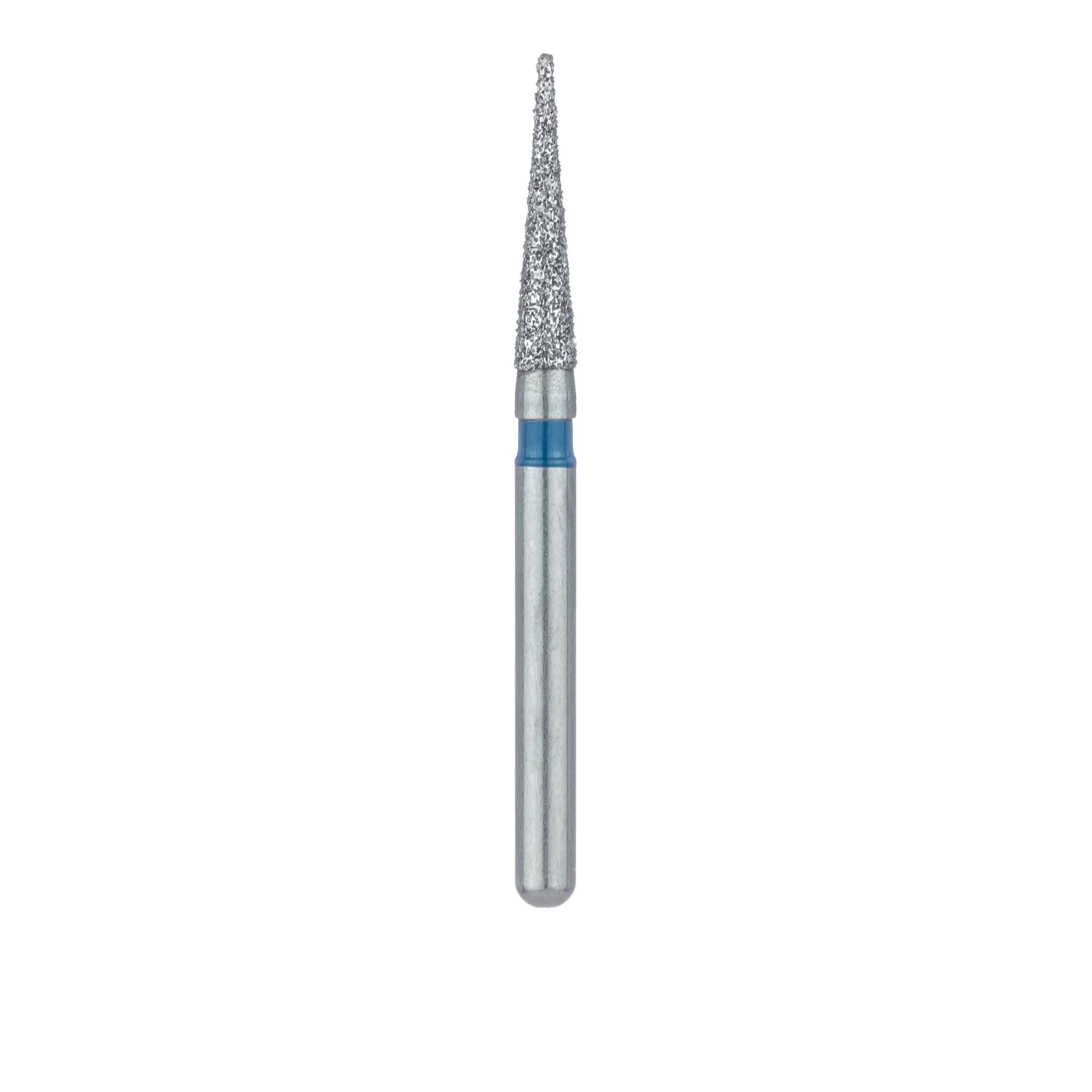 Meisinger 858-016-FG Diamond Bur, FG, Medium Grit, Blue Ring, Needle Shape, Point End, 1.6 mm Head Diameter, 8.0 mm Head Length, 5/Pkg thumbnail 2