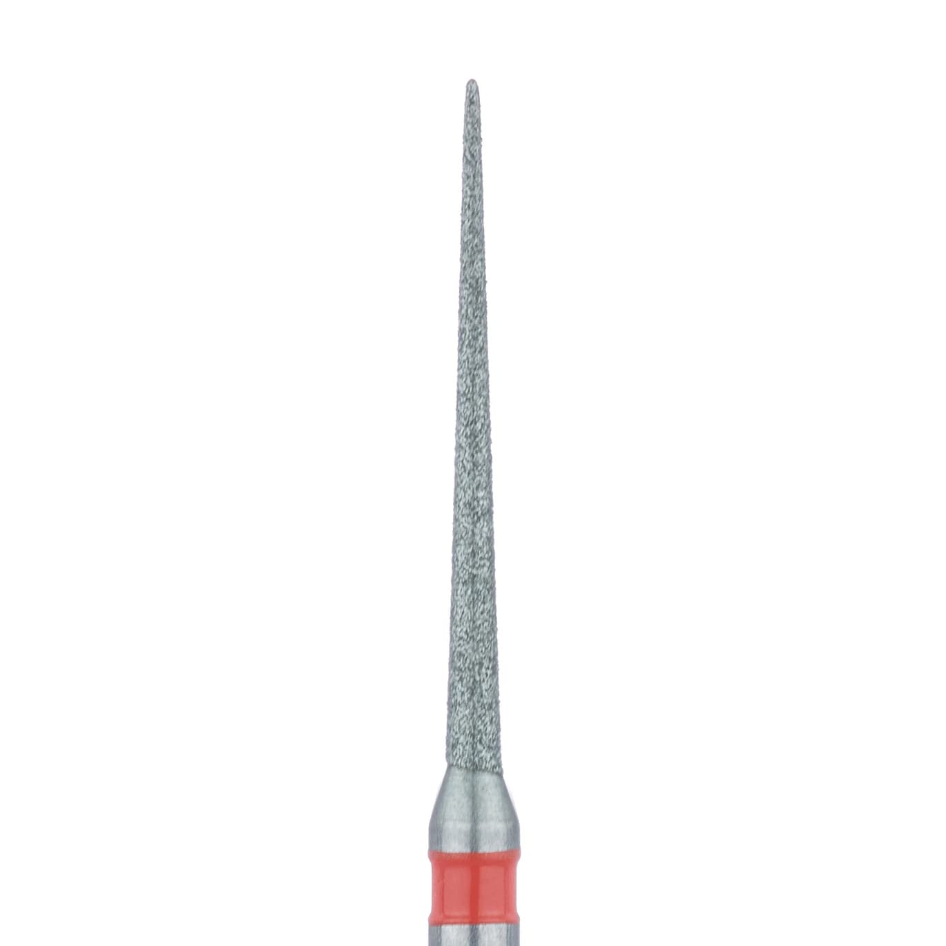 Meisinger FG #859LF.010 Fine Needle-Shaped Interproximal Reduction Diamond Bur, 1.0 mm Head, 12 mm Working Length, Red Ring, 5/Pk - Meisinger FG #859LF.010 Fine, Needle Shaped, Interproximal Reduction Diamond Burs, 5/Pk - Image 1