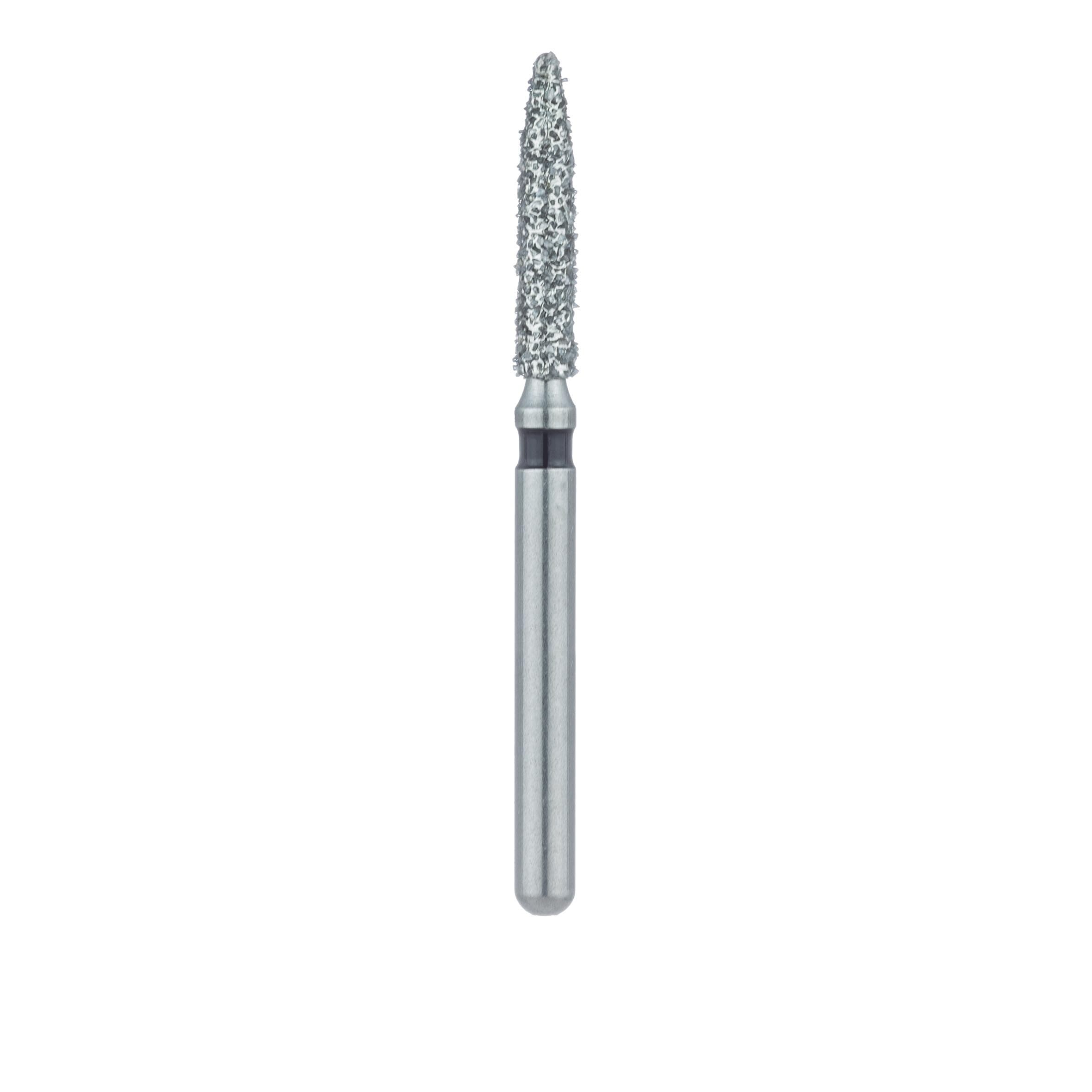 Meisinger 862H-016-FG Diamond Bur, Super Coarse (X-Coarse), Flame Shape, Friction Grip, 1.6 mm Head Diameter, 8 mm Working Length, Black Ring, 5/Pack thumbnail 2