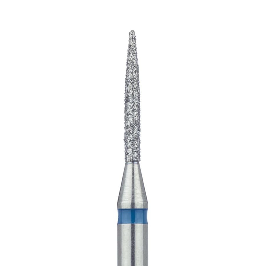 Meisinger Multi-Use Diamond Bur, HP, Long Flame, #863, 1.2 mm, Medium Grit, Blue Ring, 5/Pk, 863-012-HP - Meisinger Multi-Use Diamond Burs, HP, Long Flame, # 863, 1.2 mm, Medium, Blue, 5/Pk, 863-012-HP - Image 1