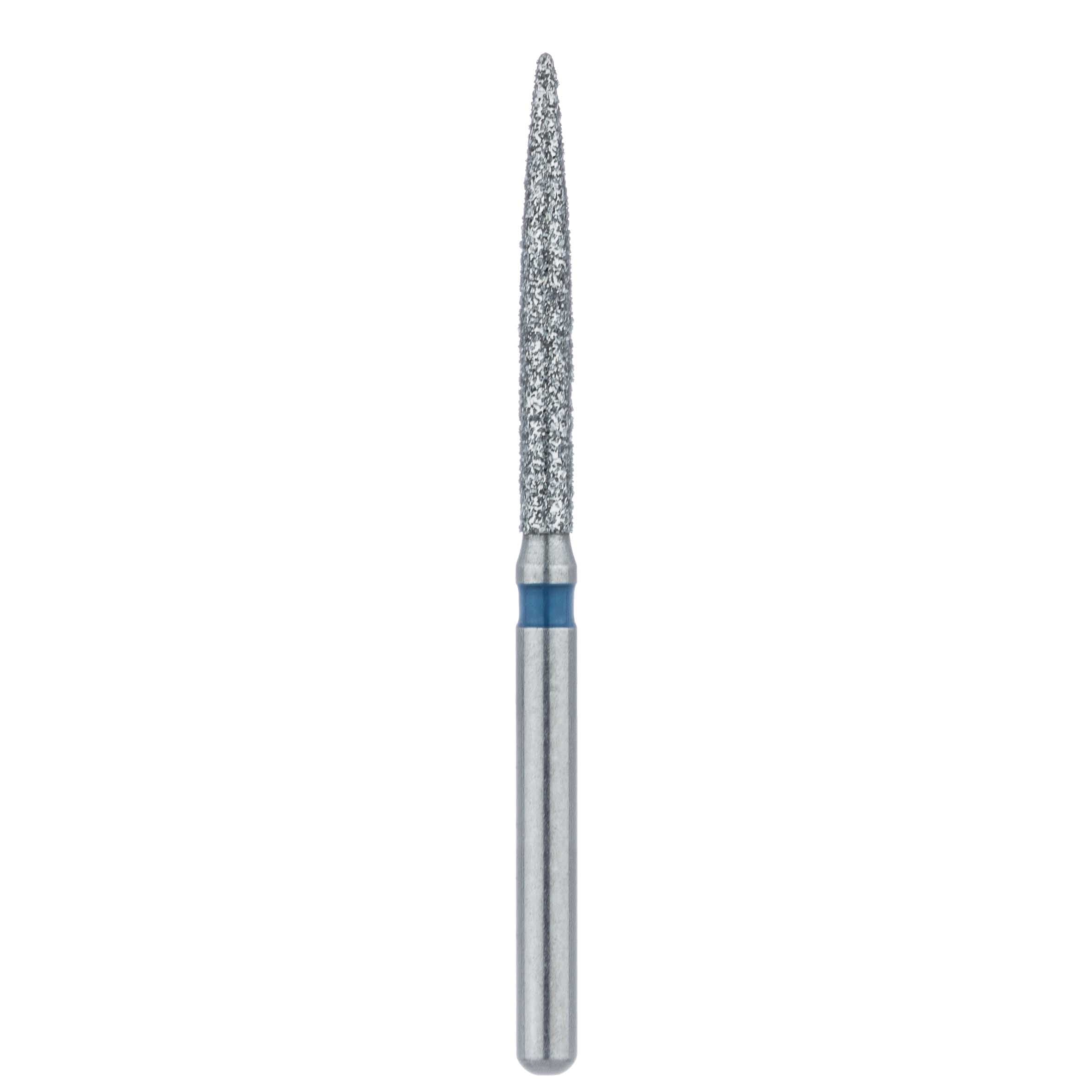 Meisinger 863L-014-FG Diamond Bur, FG, Long Shank, Medium Grit, Blue, Flame, 1.4 mm, 5/Pk thumbnail 2