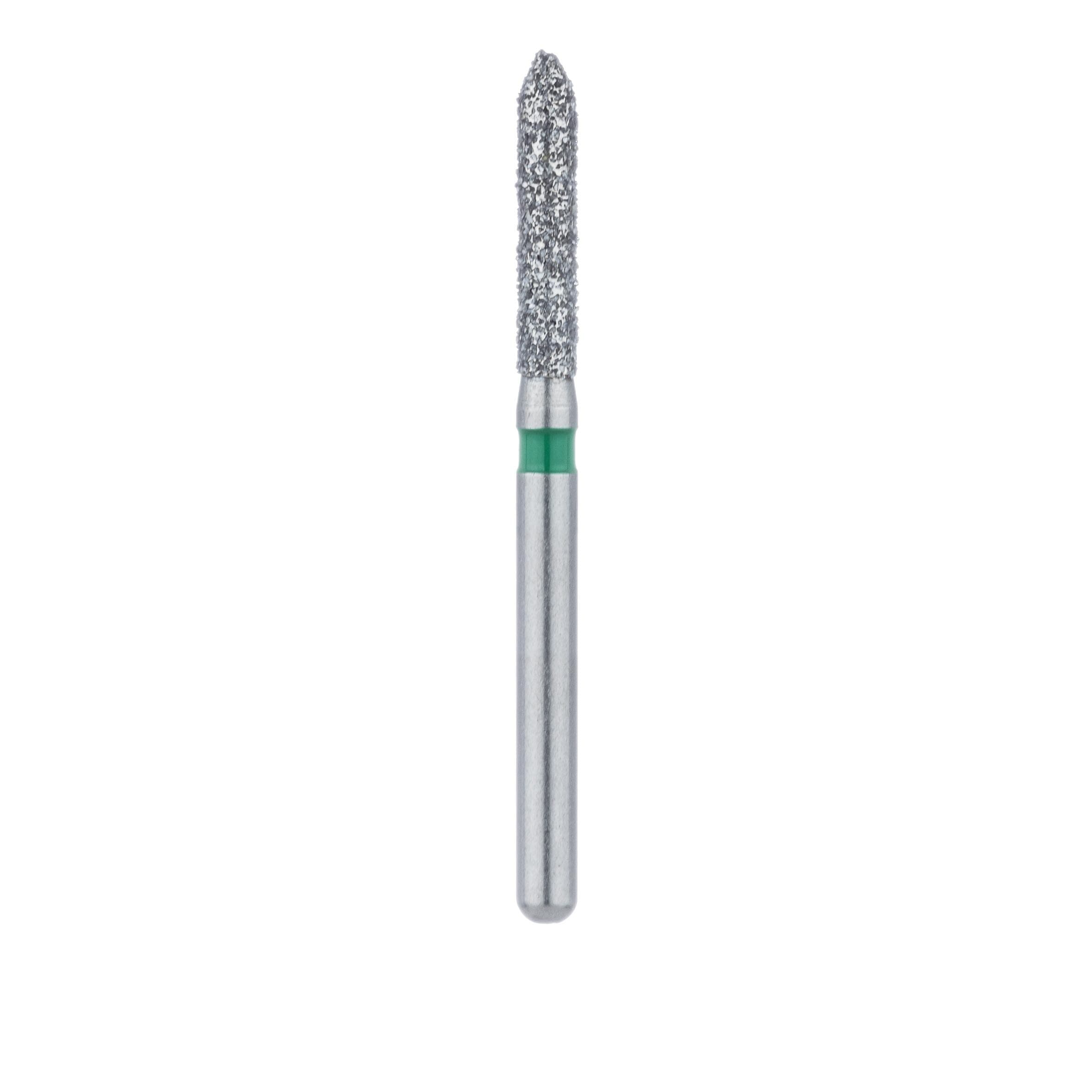 Meisinger 868G-016-FG Diamond Bur, FG, Coarse (Green), Torpedo/Cylinder with Bevel End, 1.6 mm Head Diameter, 8.0 mm Head Length, 5/Pkg thumbnail 2