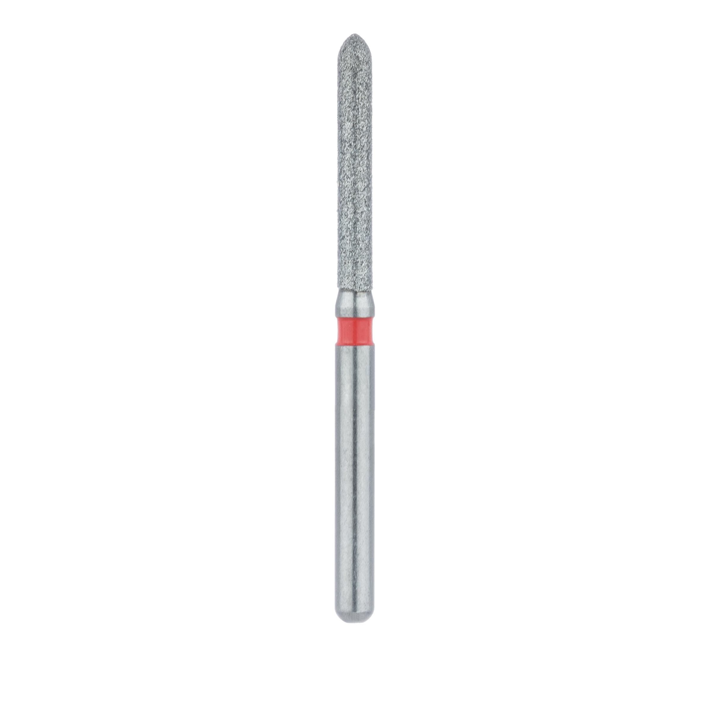 Meisinger 869F-014-FG Fine Grit Diamond Bur, Long Torpedo, Friction Grip, 1.4 mm Head Diameter, 10.0 mm Head Length, 5/Pkg thumbnail 2