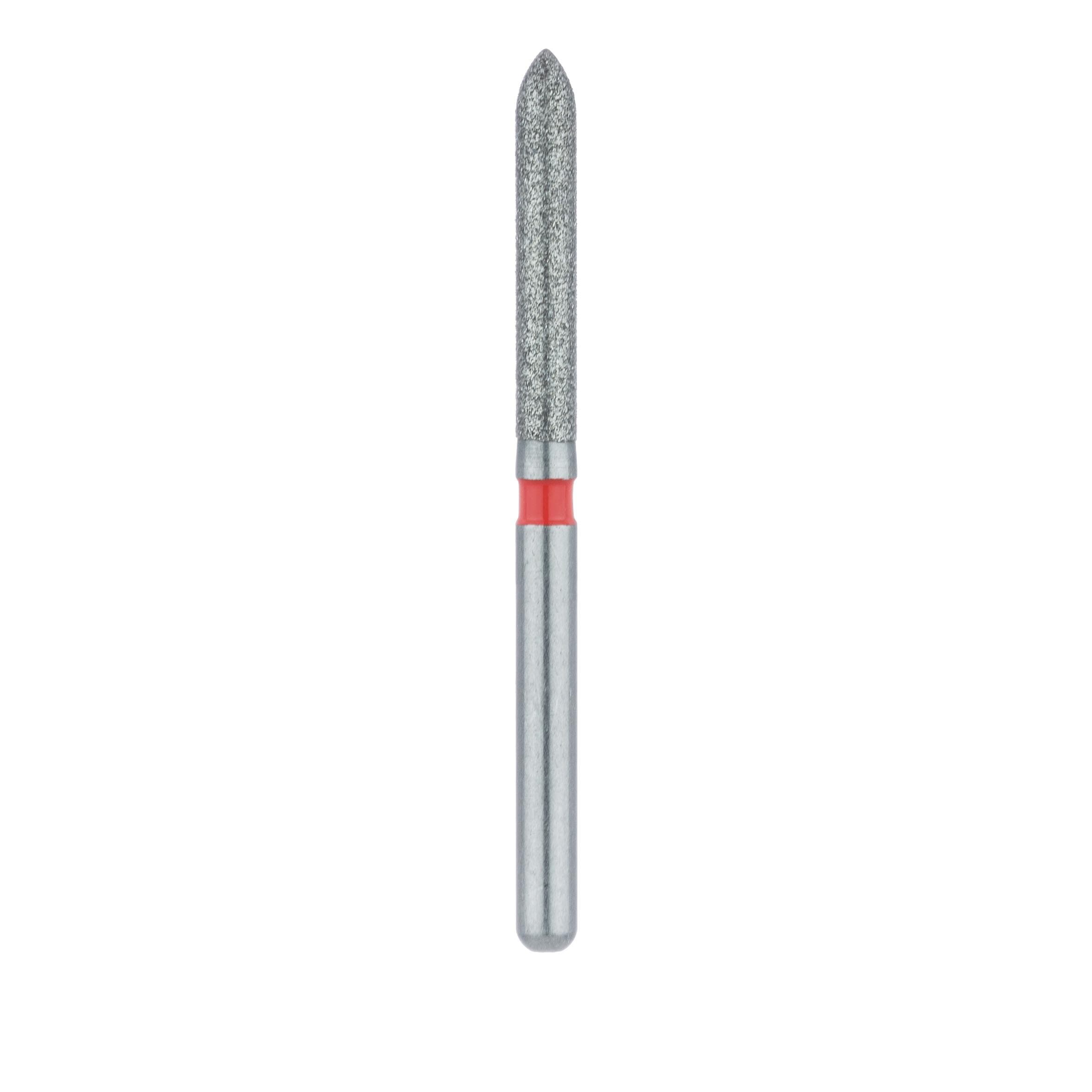Meisinger Multi-Use Diamond Bur, Friction Grip, Long Torpedo with Beveled Tip, 869F, 1.6 mm, Fine, Red, 5/Pk, 869F-016-FG thumbnail 2