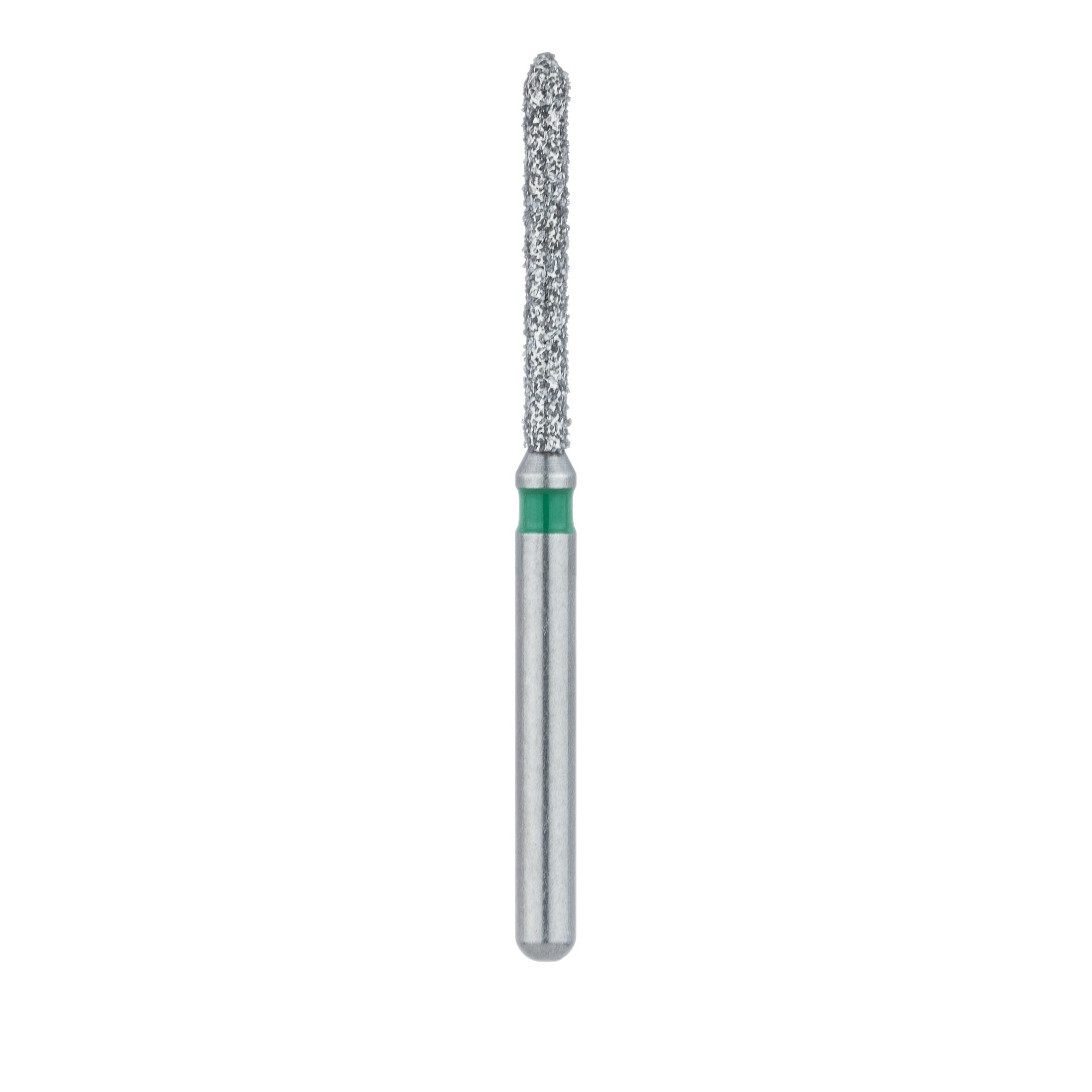 Meisinger 869G-012-FG Coarse Diamond Bur, Long Torpedo, Friction Grip, 1.2 mm Head Diameter, 10 mm Working Length, Green Ring, 5/Pkg thumbnail 2