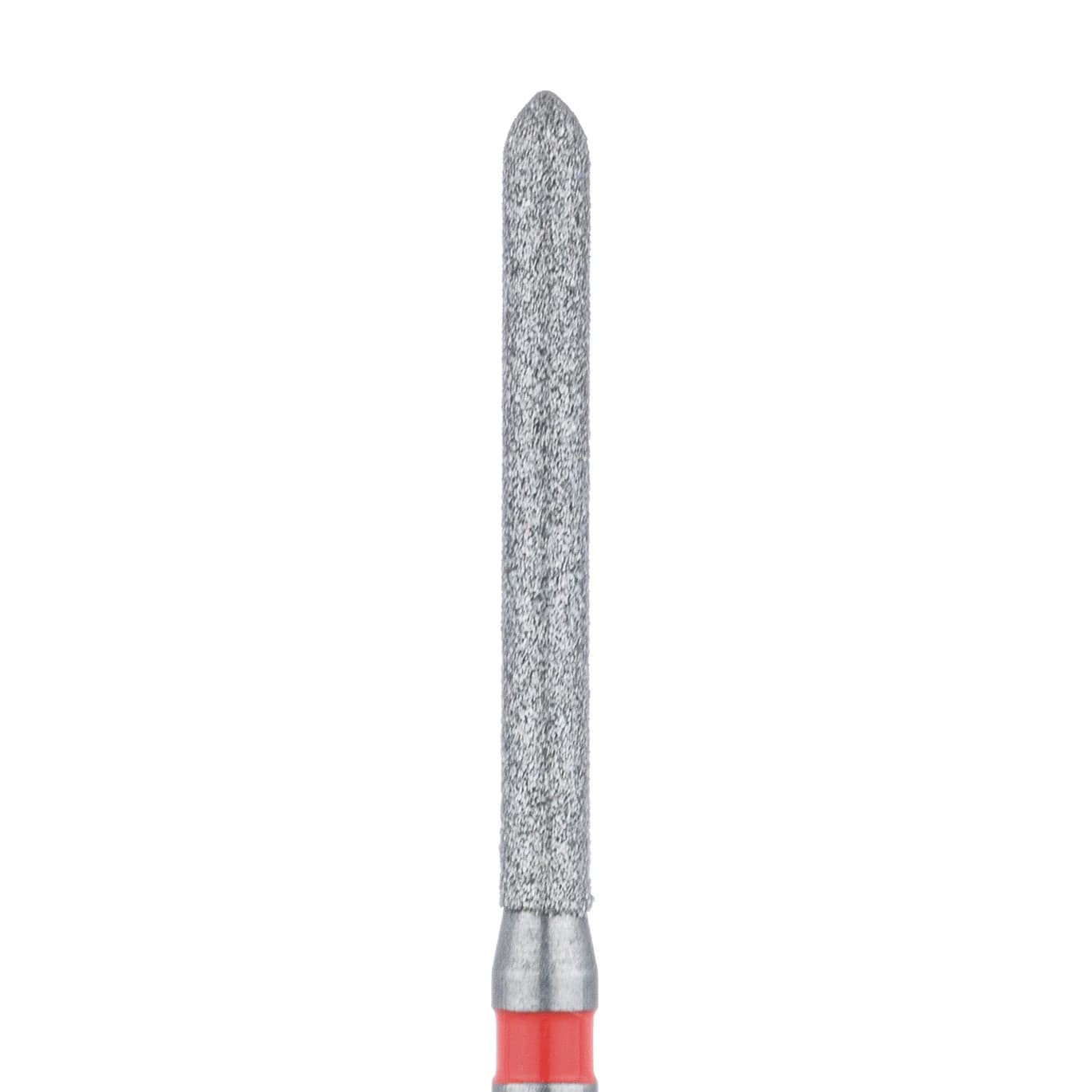 Meisinger 869LF-014-FG Fine Diamond Bur, Extra Long Torpedo, Friction Grip, 1.4 mm Diameter, Red Ring, 5/Pack - #869LF-014 Fine Diamond Bur Extra Long Torpedo FG Pack of 5 - Image 1