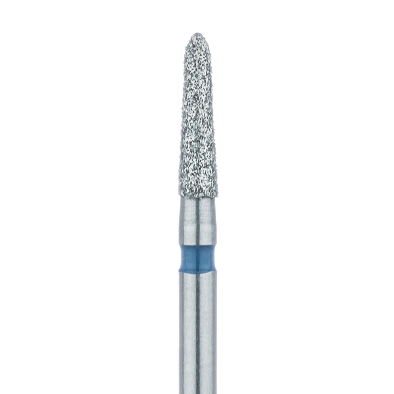 Meisinger 877-016-FG Diamond Bur, Medium Grit, Blue Ring, Tapered Torpedo/Cylinder, Bevel End, 1.6 mm Head Diameter, 6.5 mm Head Length, Friction Grip, 5/Pkg - Diamond Instruments – FG, Medium, Blue, Cylinder, Bevel End, 5/Pkg - 877-016-FG, 1.6 mm Head Diameter, 6.5 mm Head Length - Image 1