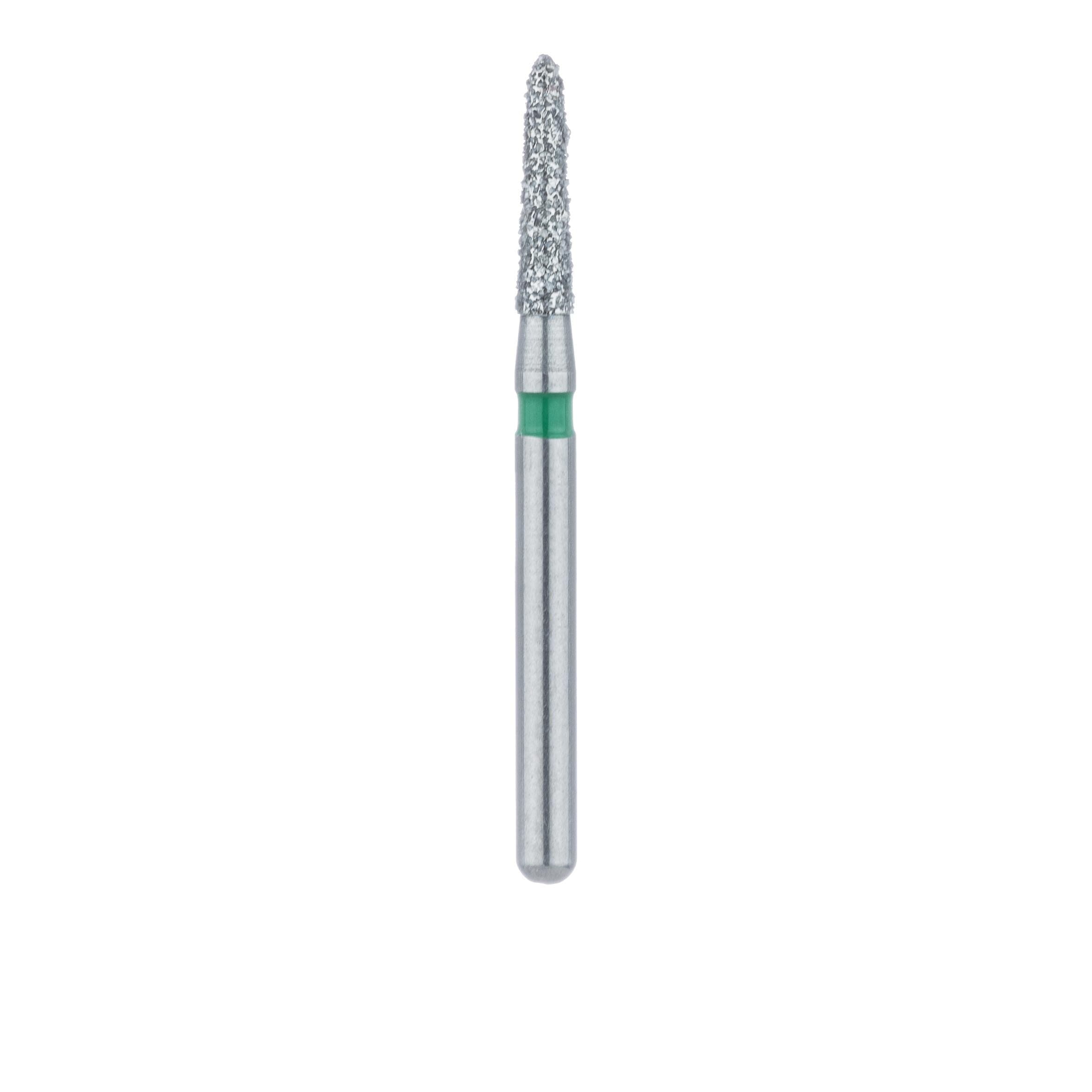 Meisinger 877G-016-FG Diamond Bur, FG, Coarse (Green), Tapered Torpedo, 1.6 mm Head Diameter, 6.5 mm Head Length, 5/Pkg thumbnail 2