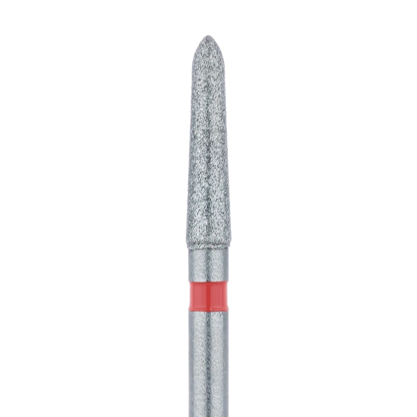 Meisinger 878F-018-FG Fine Grit Friction Grip Diamond Bur, Tapered Torpedo/Modified Chamfer, 1.8 mm Head Diameter, 8.0 mm Head Length, Red Ring, 5/Pkg - Diamond Instruments – FG, Fine, Red, Cylinder, Bevel End, 5/Pkg - 878F-018-FG, 1.8 mm Head Diameter, 8.0 mm Head Length - Image 1