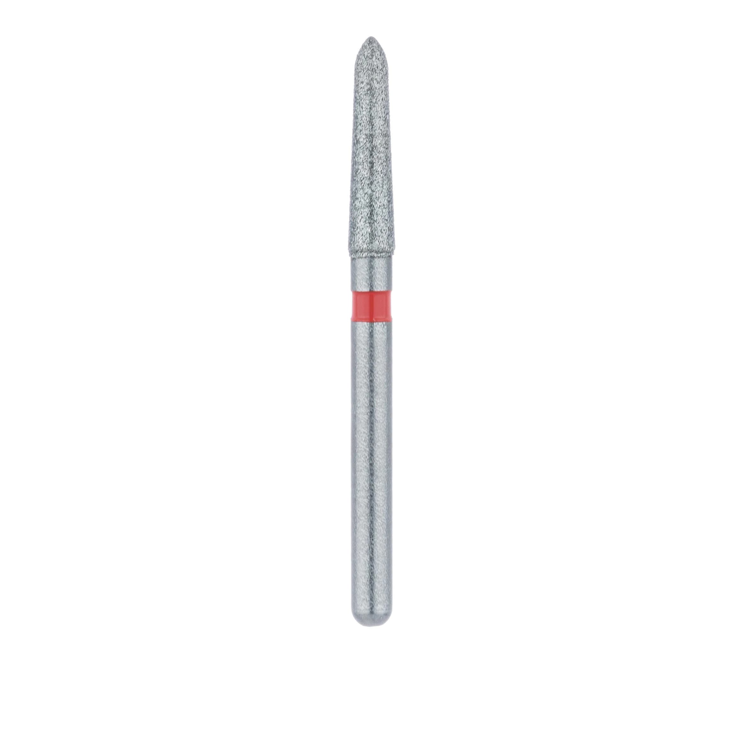 Meisinger 878F-018-FG Fine Grit Friction Grip Diamond Bur, Tapered Torpedo/Modified Chamfer, 1.8 mm Head Diameter, 8.0 mm Head Length, Red Ring, 5/Pkg thumbnail 2