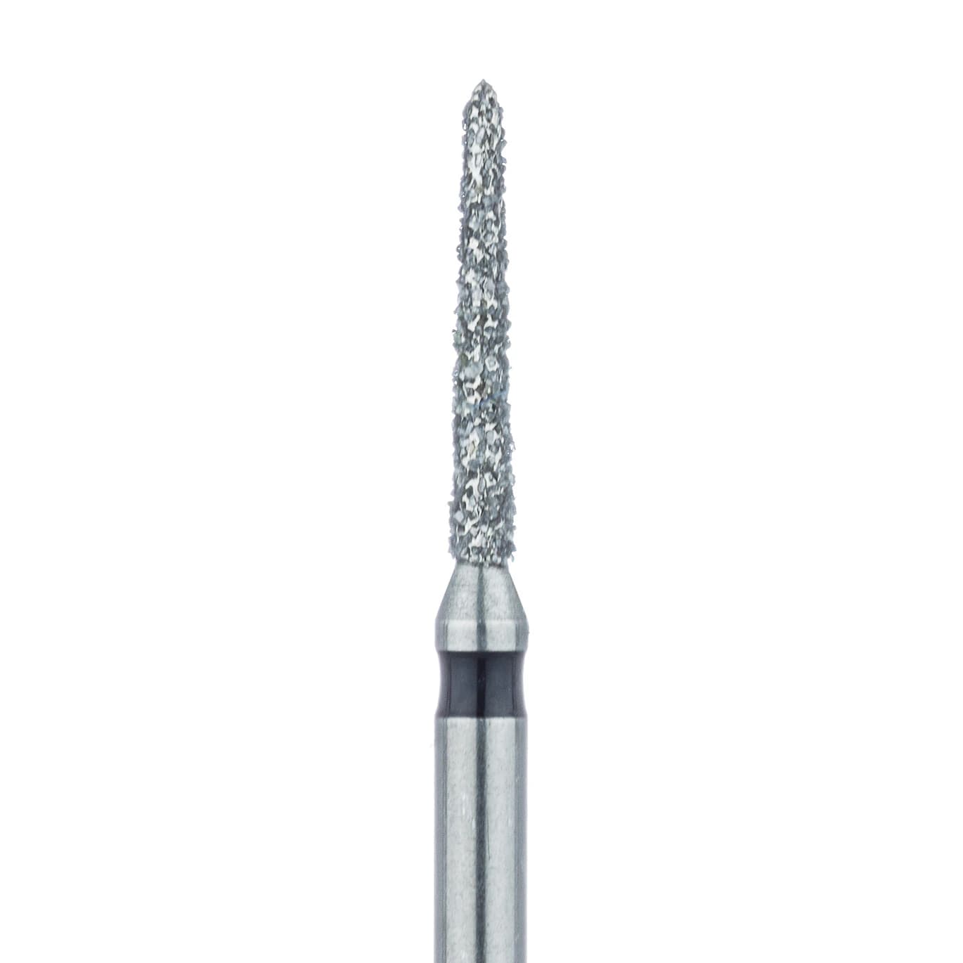 Meisinger 878H-012-FG Diamond Bur, Super Coarse (Black), Tapered Torpedo/Cylinder, Friction Grip, 1.2 mm Head Diameter, 8.0 mm Head Length, 5/Pkg - Diamond Instruments – FG, Super Coarse, Black, Cylinder, Bevel End, 5/Pkg - 878H-012-FG, 1.2 mm Head Diameter, 8.0 mm Head Length - Image 1