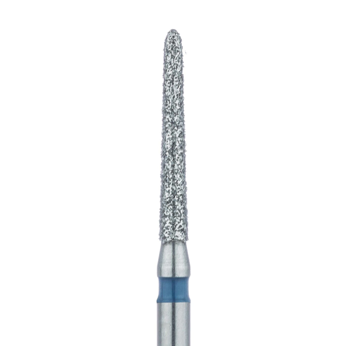 Meisinger Multi-Use Diamond Bur, FG, Long Modified Torpedo, #879, 1.4 mm, Medium Grit, Blue Ring, 5/Pk, 879-014-FG - Meisinger Multi-Use Diamond Burs, FG, Long Modified Torpedo, # 879, 1.4 mm, Medium, Blue, 5/Pk, 879-014-FG - Image 1