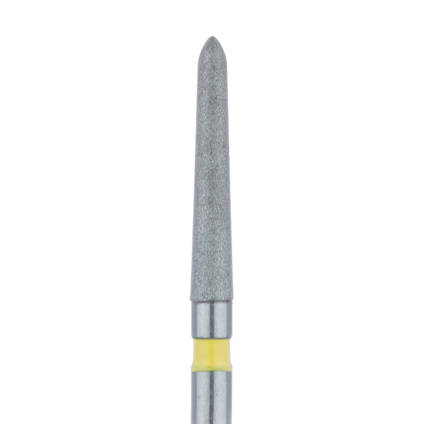Meisinger 879C-016-FG Extra Fine Diamond Bur, Friction Grip, Cylinder/Chamfer, 1.6 mm Head Diameter, 10.0 mm Head Length, Yellow Ring, 5/Pkg - Diamond Instruments – FG, Extra Fine, Yellow, Cylinder, 5/Pkg - Bevel, 879C-016-FG, 1.6 mm Head Diameter, 10.0 mm Head Length - Image 1