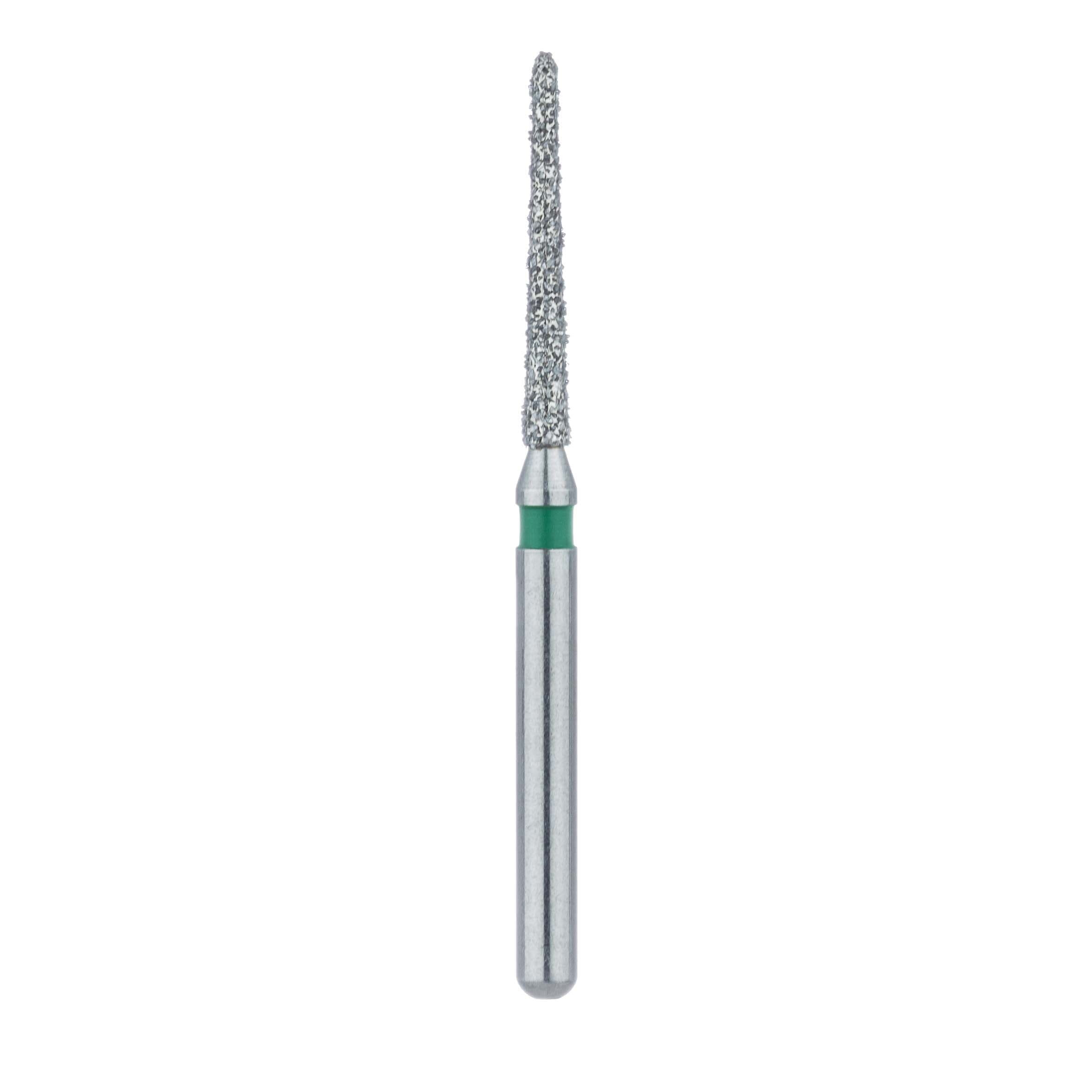 Meisinger 879G-012-FG Diamond Bur, FG, Coarse (Green), Tapered Torpedo, 1.2 mm Head Diameter, 10 mm Working Length, 5/Pkg thumbnail 2