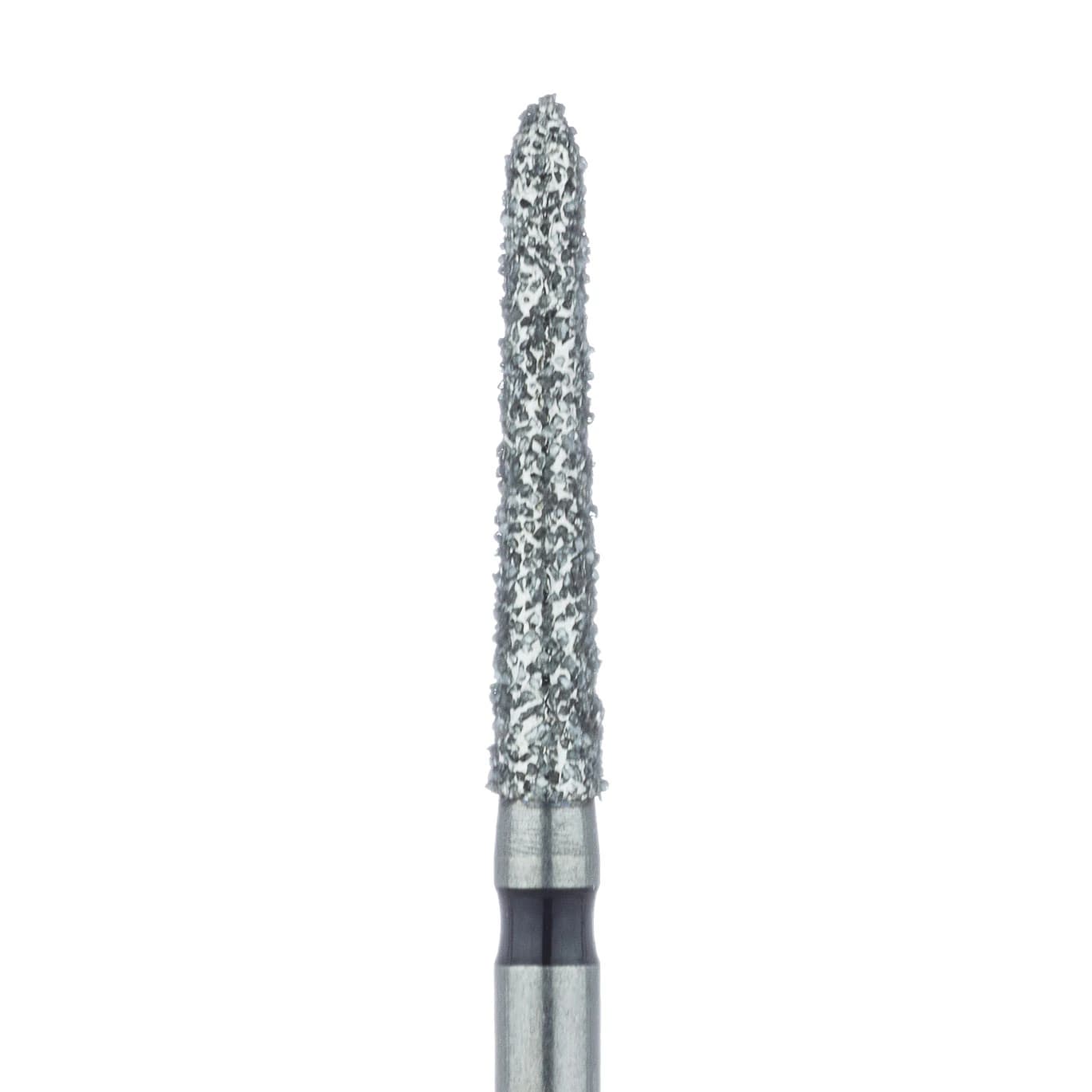 Meisinger 879H-018-FG Diamond Bur, X-Coarse (Super Coarse), Long Modified Chamfer/Torpedo, Friction Grip, 1.8 mm Head Diameter, 10 mm Working Length, 5/Pack - Mesiginer Diamonds 879H-018-FG X-Coarse 5/Pk - Image 1