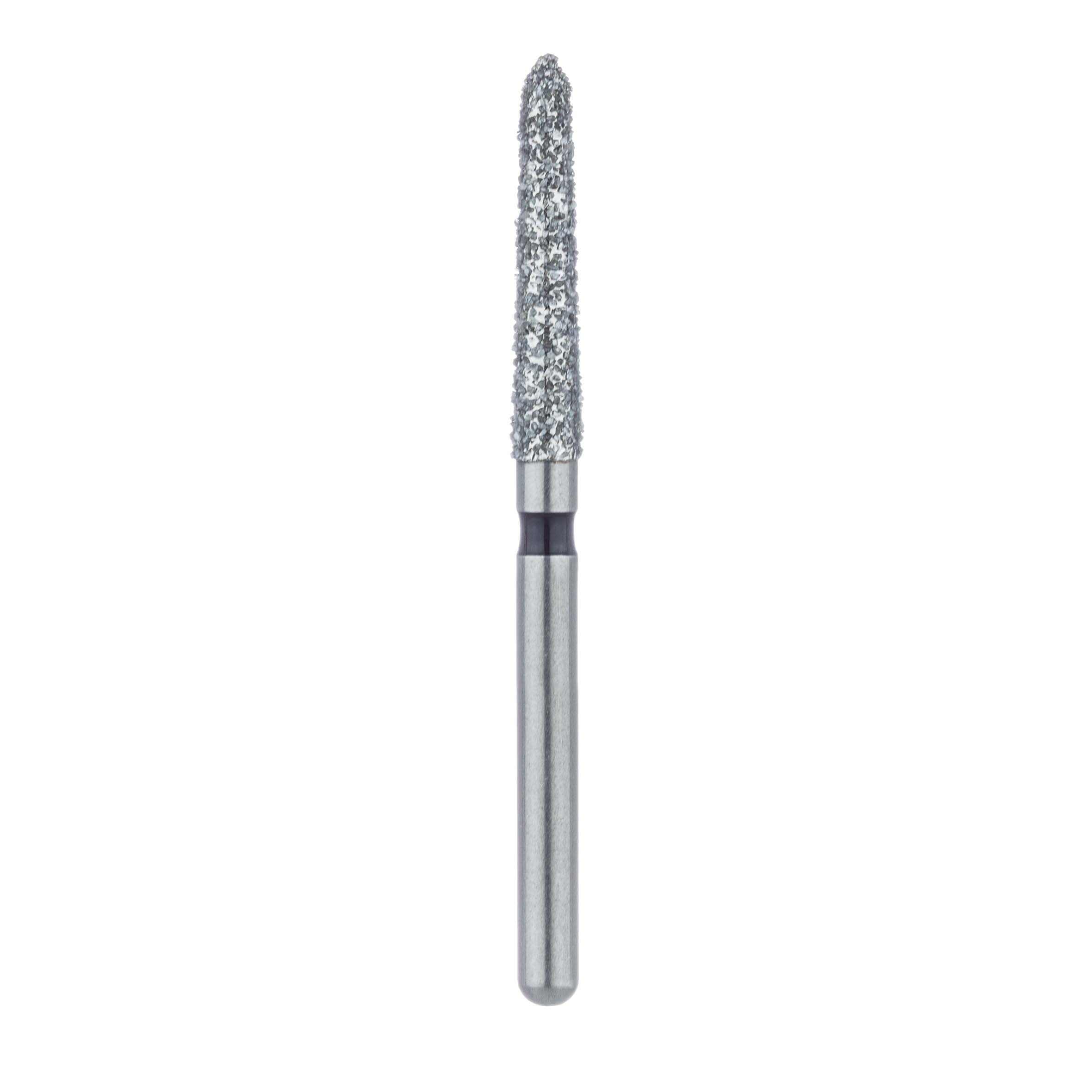 Meisinger 879H-021-FG Multi-Use Diamond Bur, X-Coarse (Super Coarse), Tapered Torpedo/Chamfer, 2.1 mm Head, 10 mm Working Length, Friction Grip, 5/Pack thumbnail 2