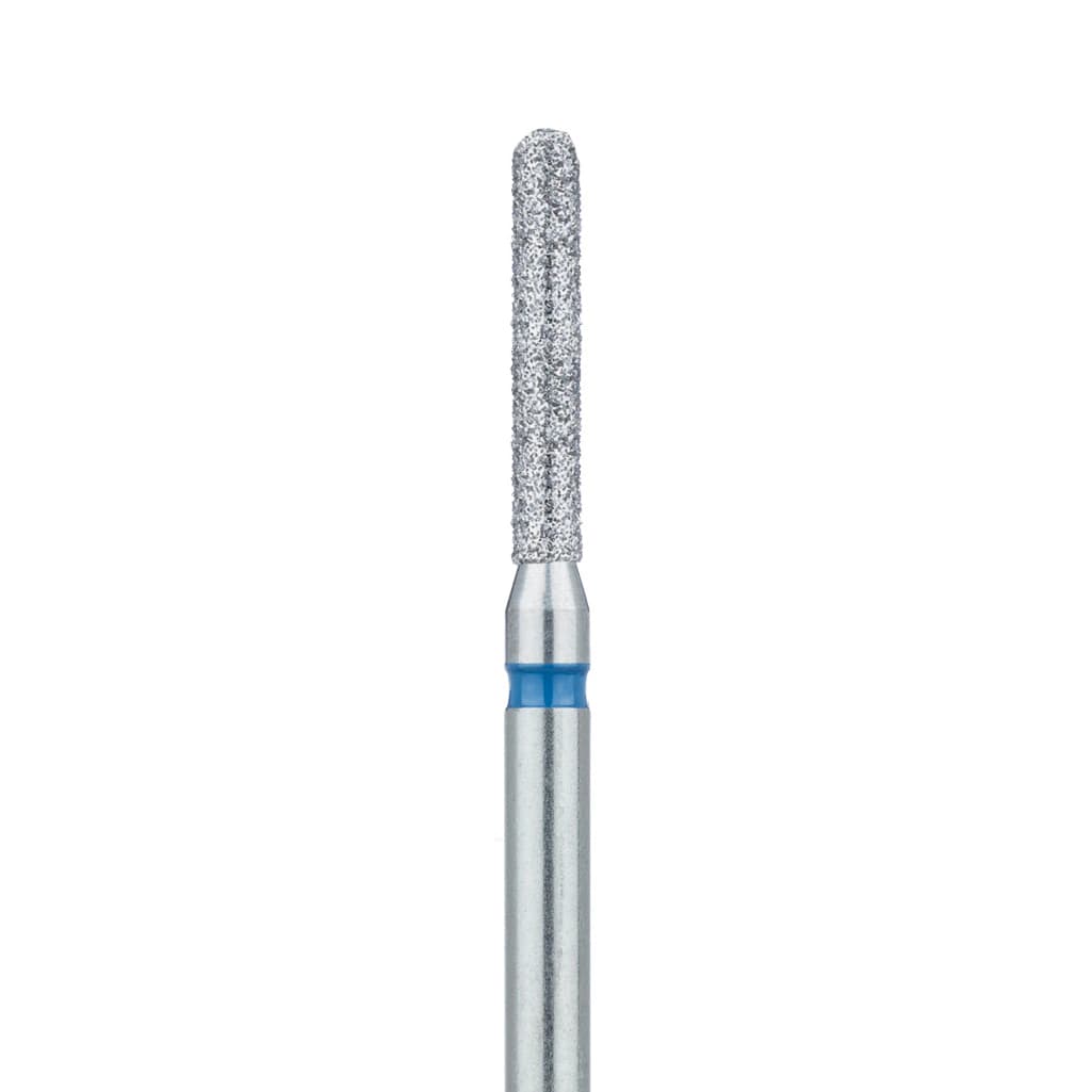 Meisinger 882L-018-HP Diamond Bur, Round End Cylinder, Medium Grit (Blue), Long Shank, 1.8 mm Diameter, 12 mm Working Length, 5/Pack - Meisinger Diamond, HP, Long Shank, Medium, Blue, Cylinder, 882L-018, Pkg/5 - Image 1
