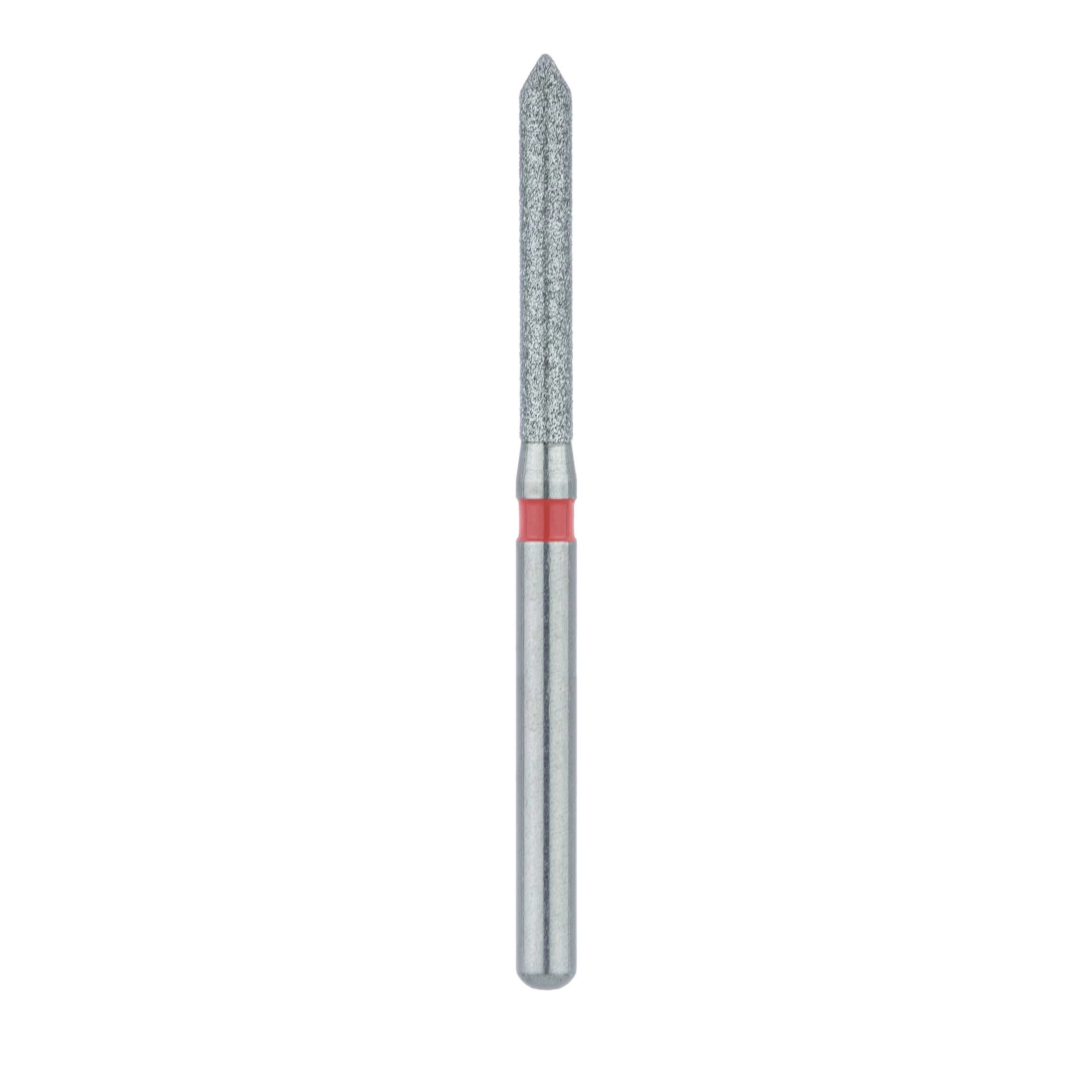 Meisinger 886F-014-FG Fine Grit Diamond Bur, Pointed Cylinder with Bevel Tip, Friction Grip, 1.4 mm Head Diameter, 10.0 mm Head Length, 5/Pkg thumbnail 2