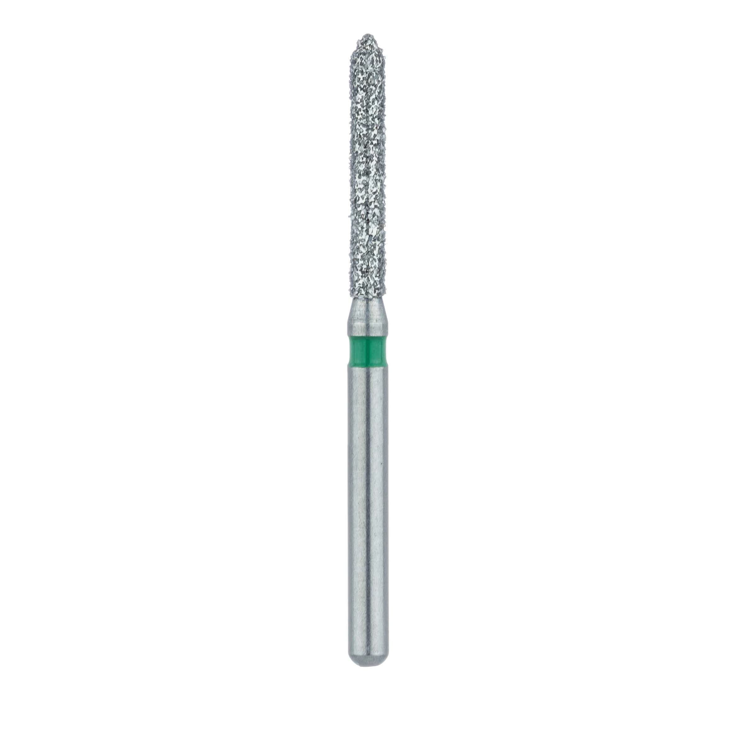 Meisinger 886G-014-FG Coarse Diamond Bur, Friction Grip, Cylinder with Bevel End, 1.4 mm Head Diameter, 10.0 mm Head Length, Green Ring, 5/Pkg thumbnail 2