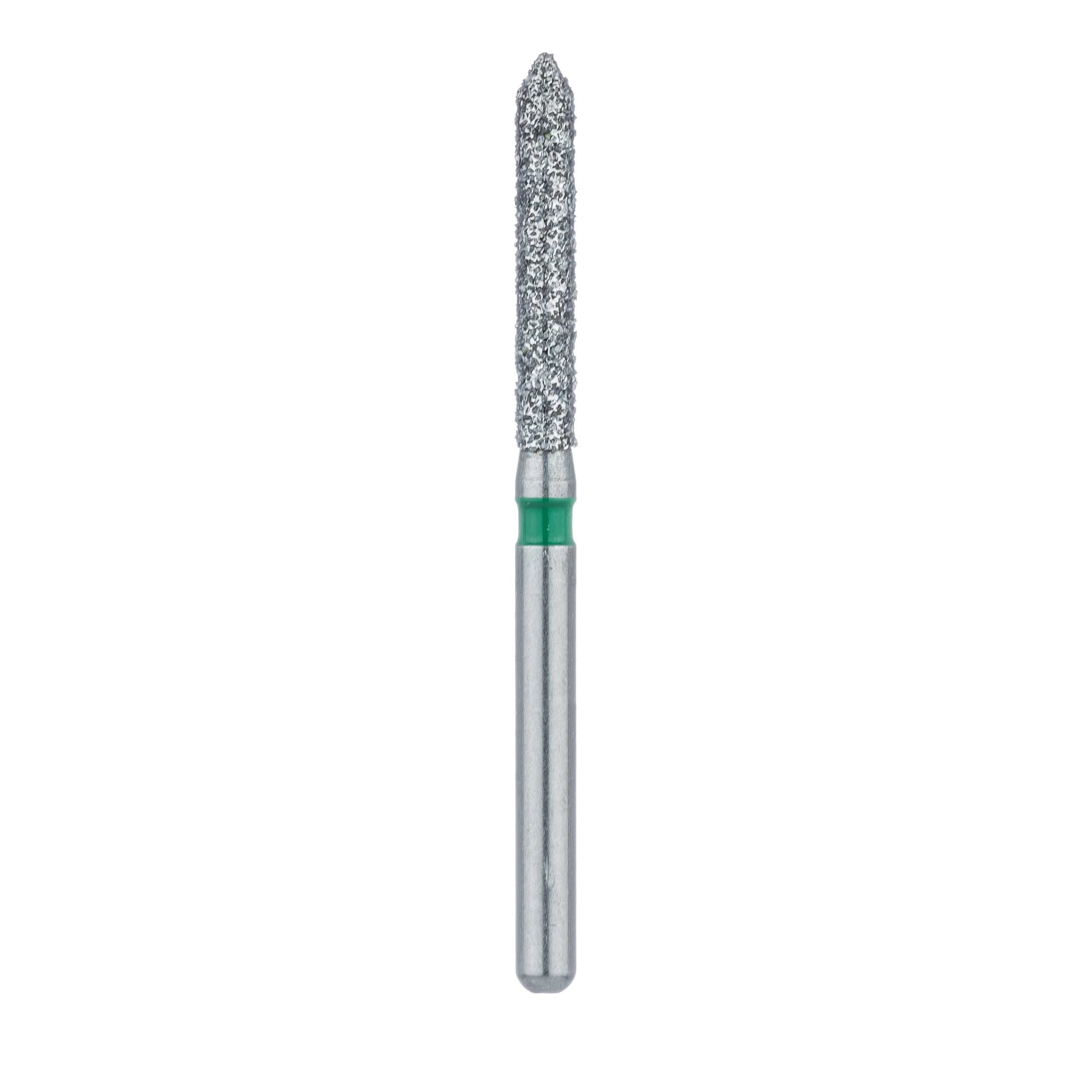 Meisinger Diamond Bur FG Coarse Green Cylinder with Bevel Tip, 1.6 mm Head Diameter, 10 mm Working Length, 886G-016, Pack of 5 thumbnail 2