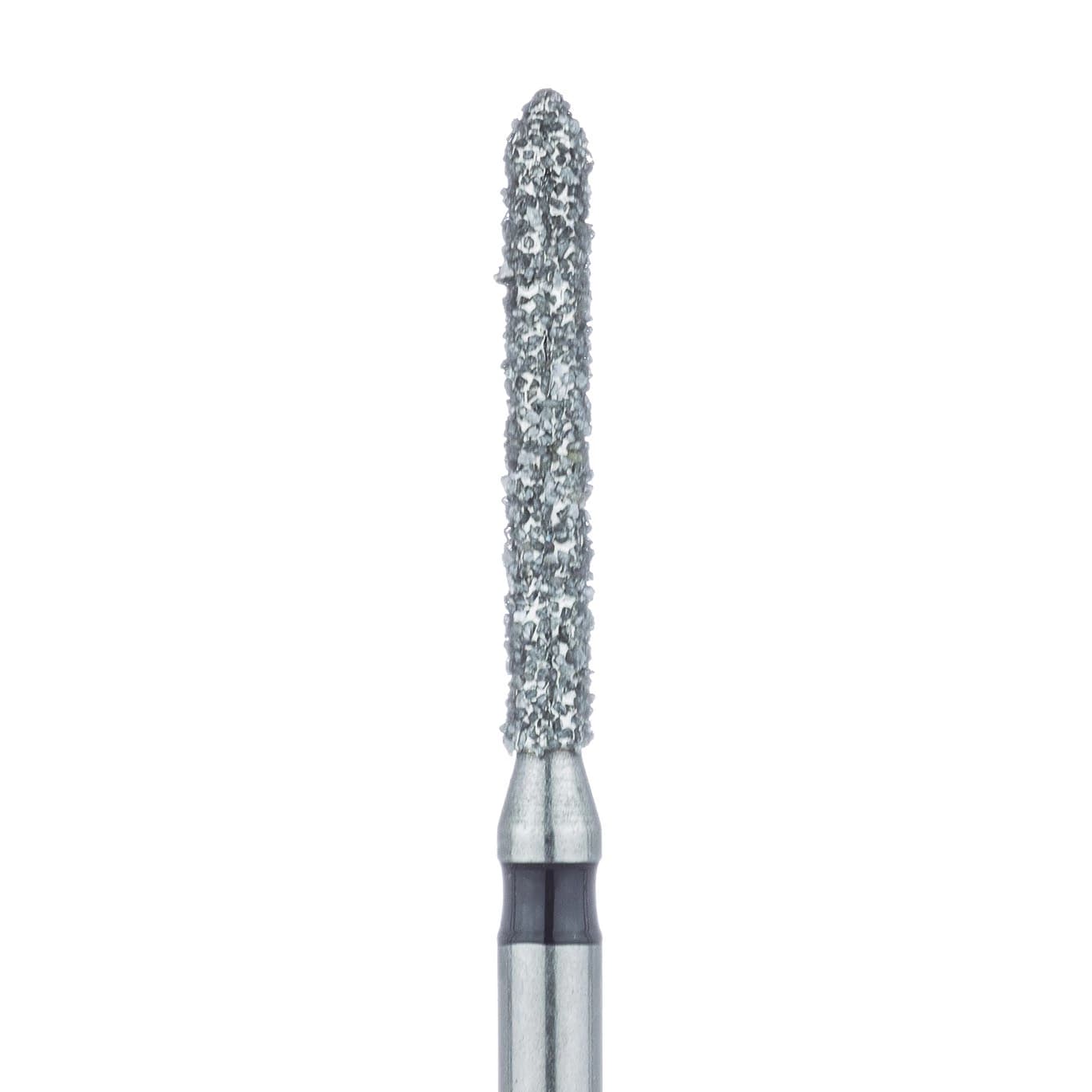 Meisinger 886H-014-FG Diamond Bur, Super Coarse, Long Pointed Tip Cylinder, Friction Grip, 1.4 mm Head Diameter, 10 mm Working Length, 5/Pk - Mesiginer Diamonds 886H-014-FG X-Coarse 5/Pk - Image 1