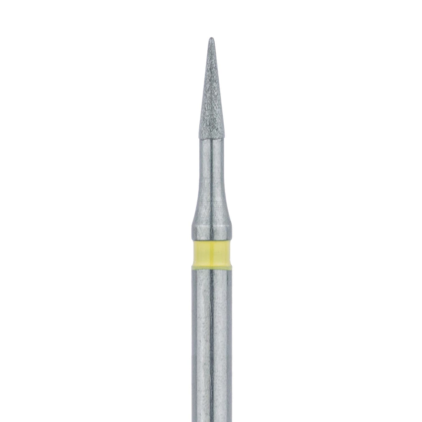 Meisinger 890C-010-FG Multi-Use Diamond Bur, Extra Fine (Yellow), Needle Shape, 1.0 mm Head Diameter, 4.0 mm Working Length, Friction Grip, 5/Pack - Meisinger Diamonds 890C-010-FG X-Fine 5/Pk - Image 1