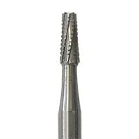 Meisinger Tungsten Carbide Bur, X-Cut Taper Fissure, Flat End, HP, 1.8 mm Diameter, 4.9 mm Head Length, 44.5 mm Shank Length, 5/Pkg, HM 33-018 - Tungsten Carbide Burs, 5/Pkg - Tapered, Flat End – HM 33-018, HP, 1.8 mm Diameter, 4.9 mm Head Length, 44.0 mm Shank Length - Image 1