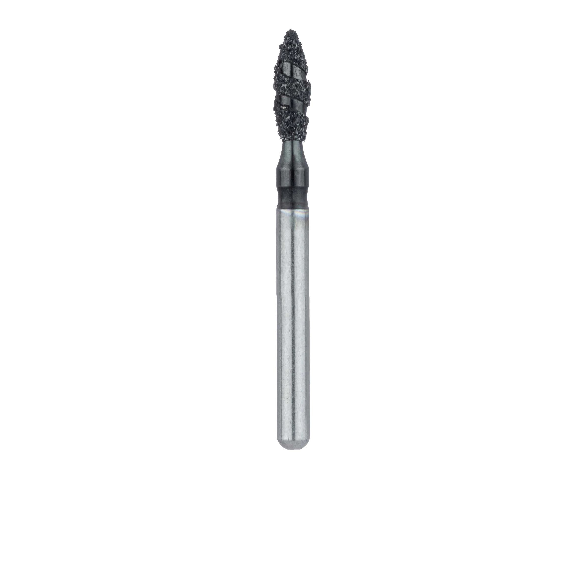 Meisinger Black Cobra Diamond Bur, B830-018, Super Coarse, Pointed Football, FG, 1.8 mm Diameter, 5/Pkg thumbnail 2