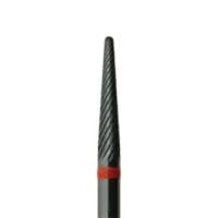 Black Cobra Tungsten Carbide Lab Cutter, Fine, Tapered Fissure, Round End, HP, 2.3 mm Diameter, 11.5 mm Head Length, Red Ring, B23F-023 - Black Cobra Tungsten Carbide Cutters - Fine Cutter – B23F-023, HP, 2.3 mm Diameter, 11.5 mm Head Length, Red Ring - Image 1