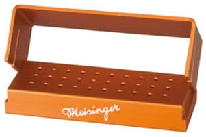 Meisinger OR606 Orange Bur Block, 30 Hole FG (Friction Grip), 3 Rows - OR606 Orange Bur Block 30/FG - Image 1