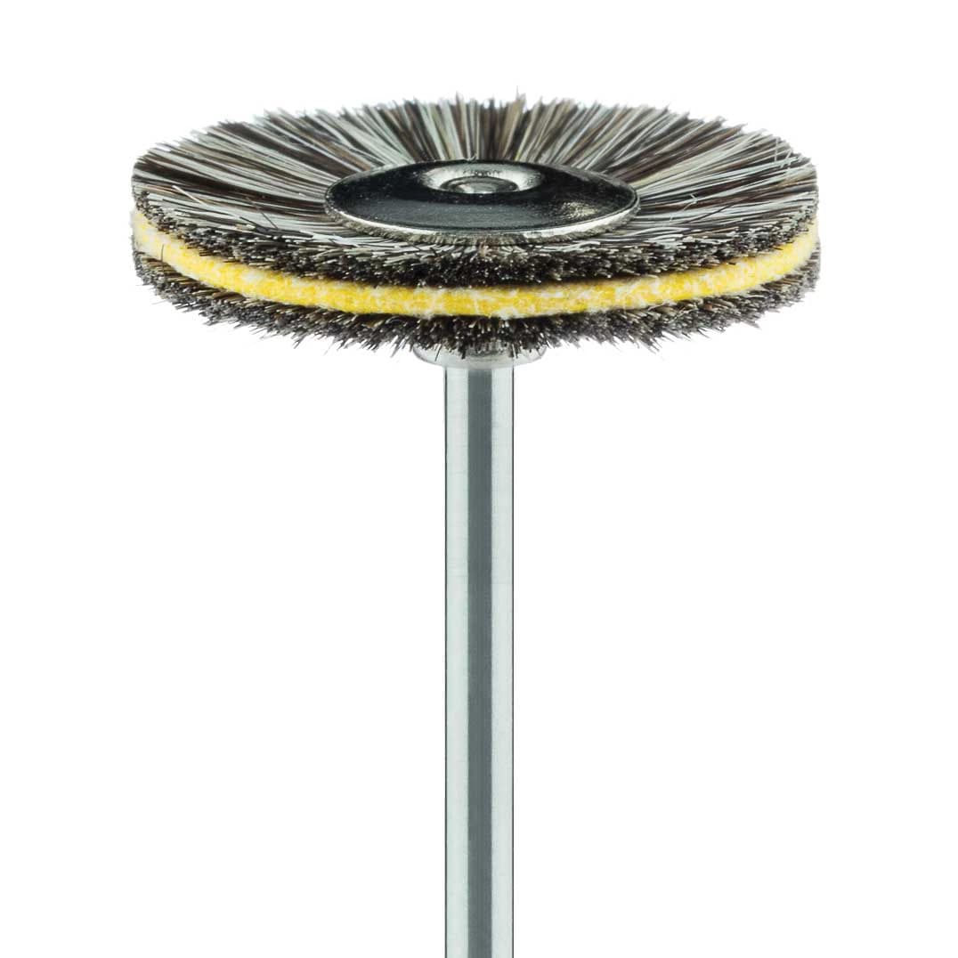 Meisinger Goat Hair Brush Polisher HP, Leather Wheel, 22mm, Grey, Pack of 5, #140-220 - POLISHING BRUSHES HP, GOAT HAIR, GREY (5) - Image 1