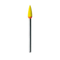Meisinger 9742C-040 HP X-Fine Diamond Polisher, Flame/Point Shape, Yellow/Orange, 4.0mm Head, 13mm Working Length, Pack of 2 - 9742C-040 HP X-FINE DIAMOND POLISHER YEL/ORANGE(2) - Image 1