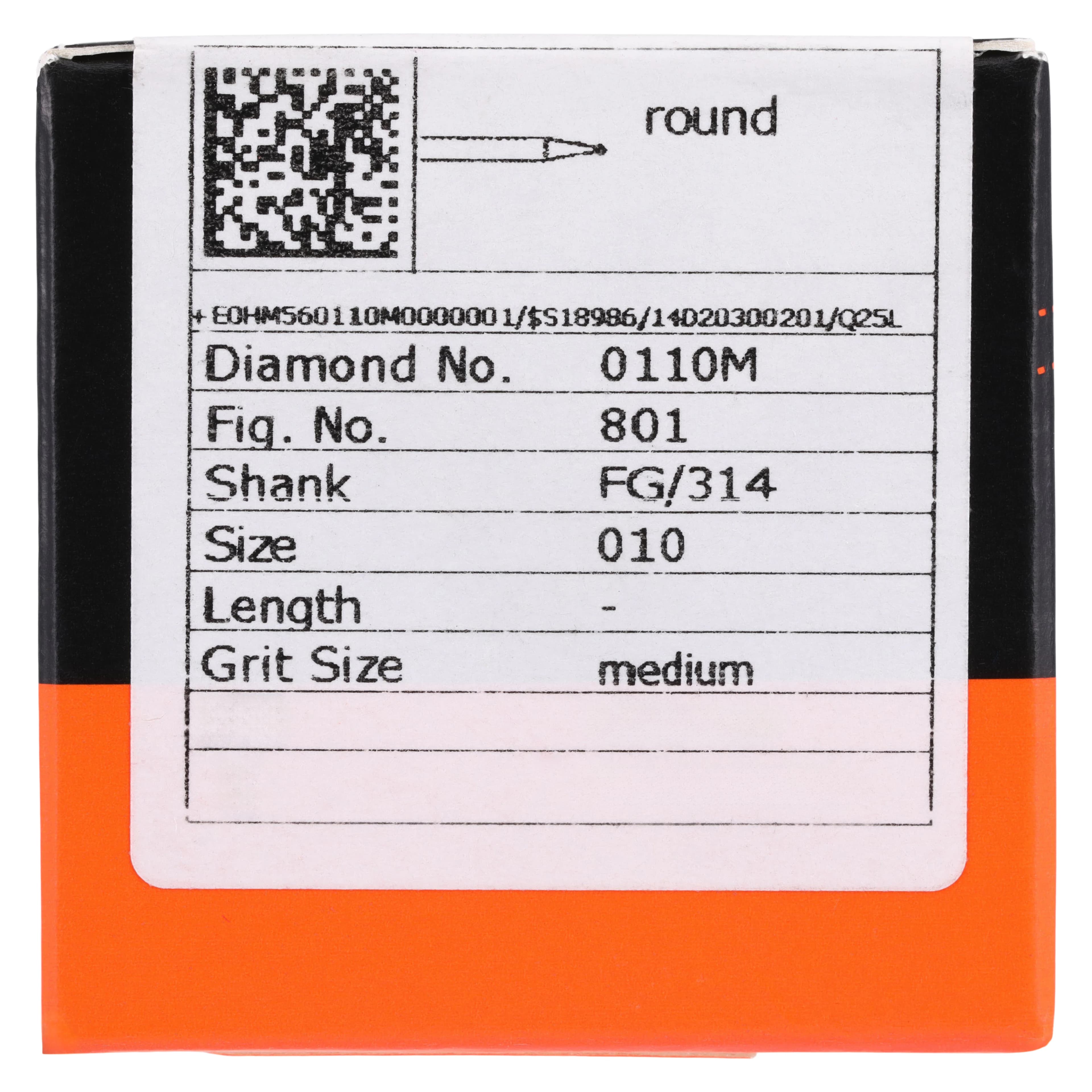 Meisinger Singles Disposable Diamond Bur, FG, Round, 1.0mm, Medium Grit, Blue Ring, #0110M, 25/Pkg thumbnail 5