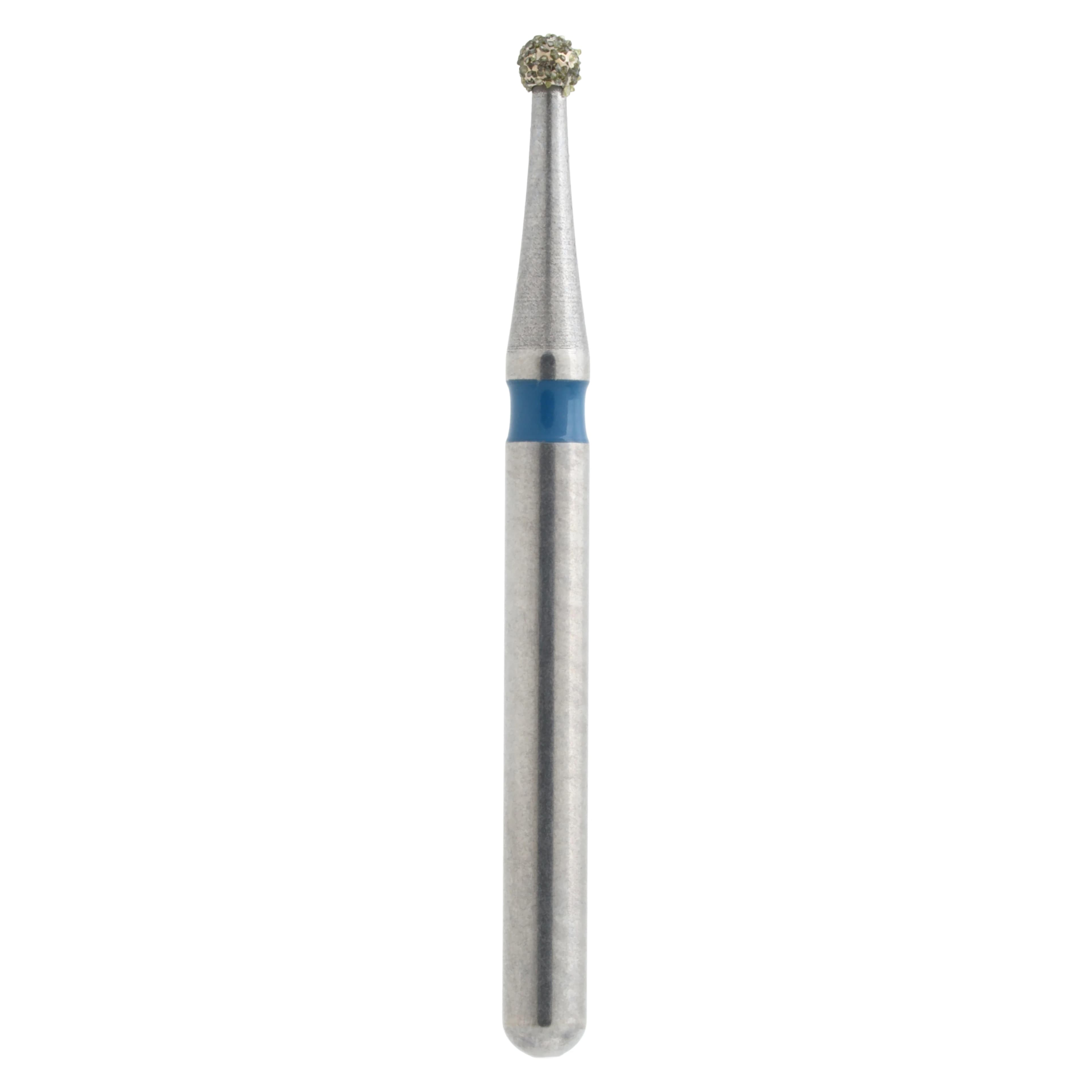 Meisinger Singles Disposable Diamond Bur FG Round 0112M, Medium Grit, 1.2mm, Blue Ring, Sterile, 25/Bx - Meisinger FG Single-Use Diamonds - Medium - #0112M - Image 1