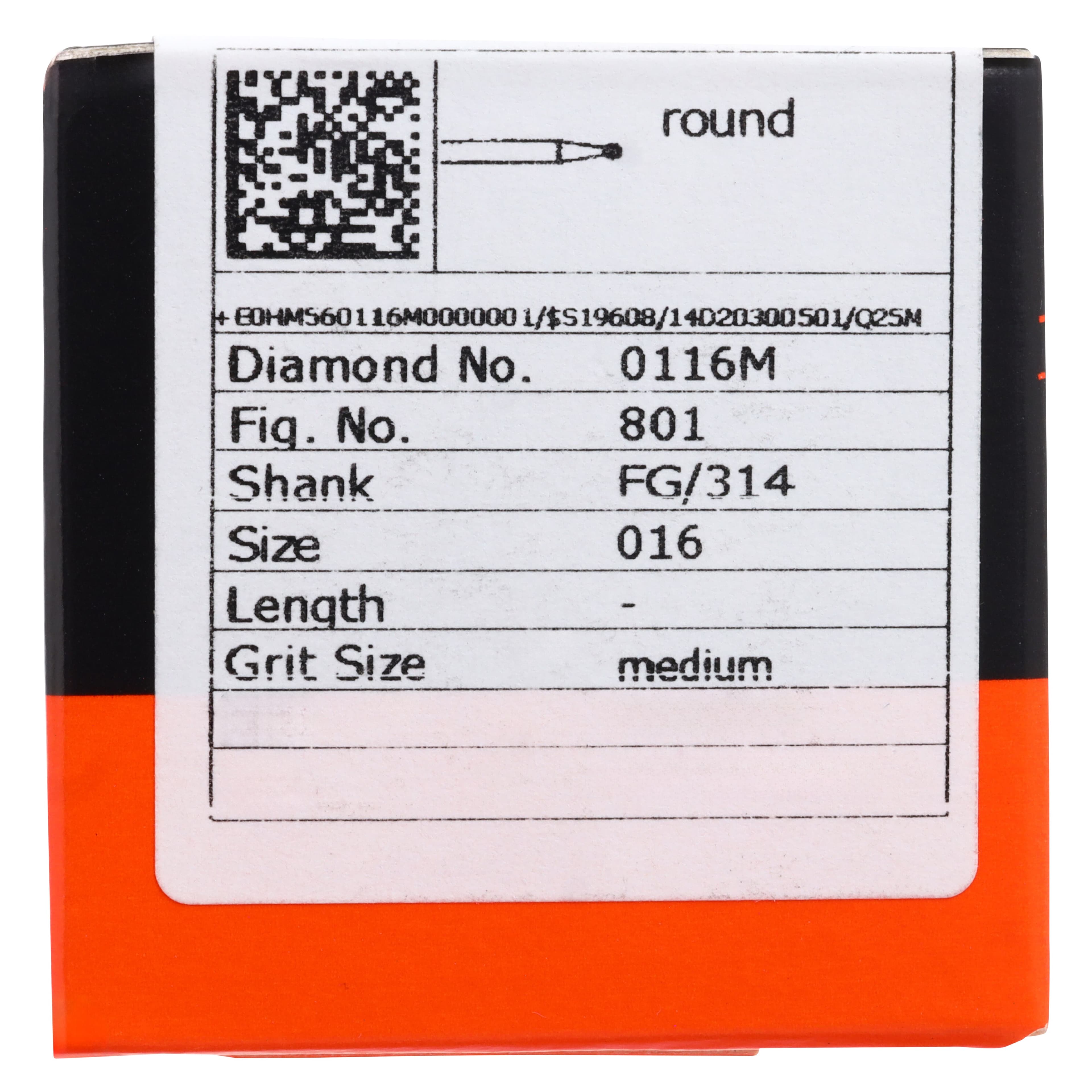 Meisinger Single-Use Sterile Diamond Burs, FG, Round, #0116M, 1.6 mm, Medium Grit, Blue, 25/Pk thumbnail 5