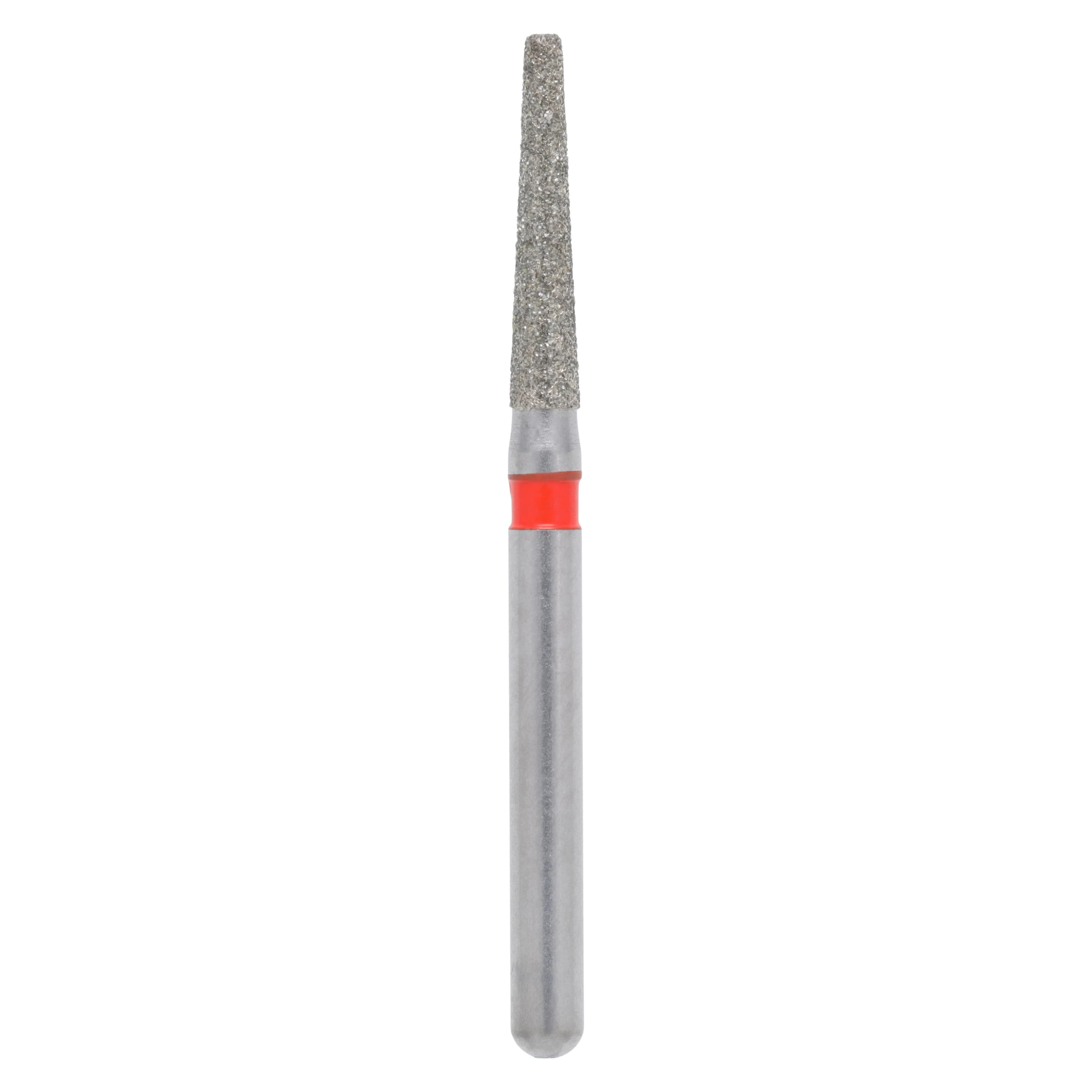 Meisinger Single-Use Sterile Diamond Bur, FG, Tapered Fissure, Round End, #0816.8F, 1.6 mm, Fine, Red, 25/Pk - Meisinger Single-Use Sterile Diamond Burs, FG, Tapered Round Edge, # 0816.8F, 1.6 mm, Fine, Red, 25/Pk - Image 1