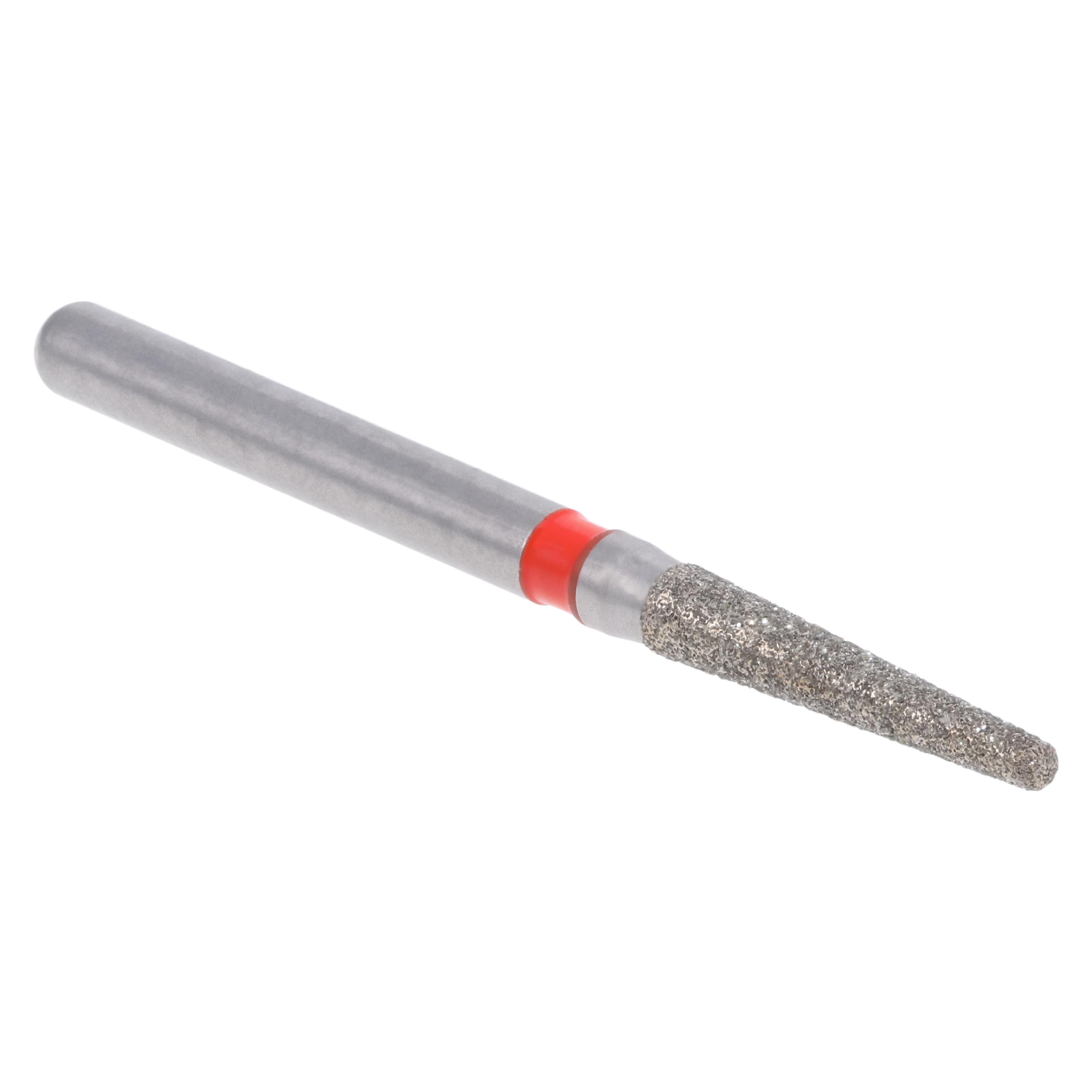 Meisinger Single-Use Sterile Diamond Bur, FG, Tapered Fissure, Round End, #0816.8F, 1.6 mm, Fine, Red, 25/Pk thumbnail 2
